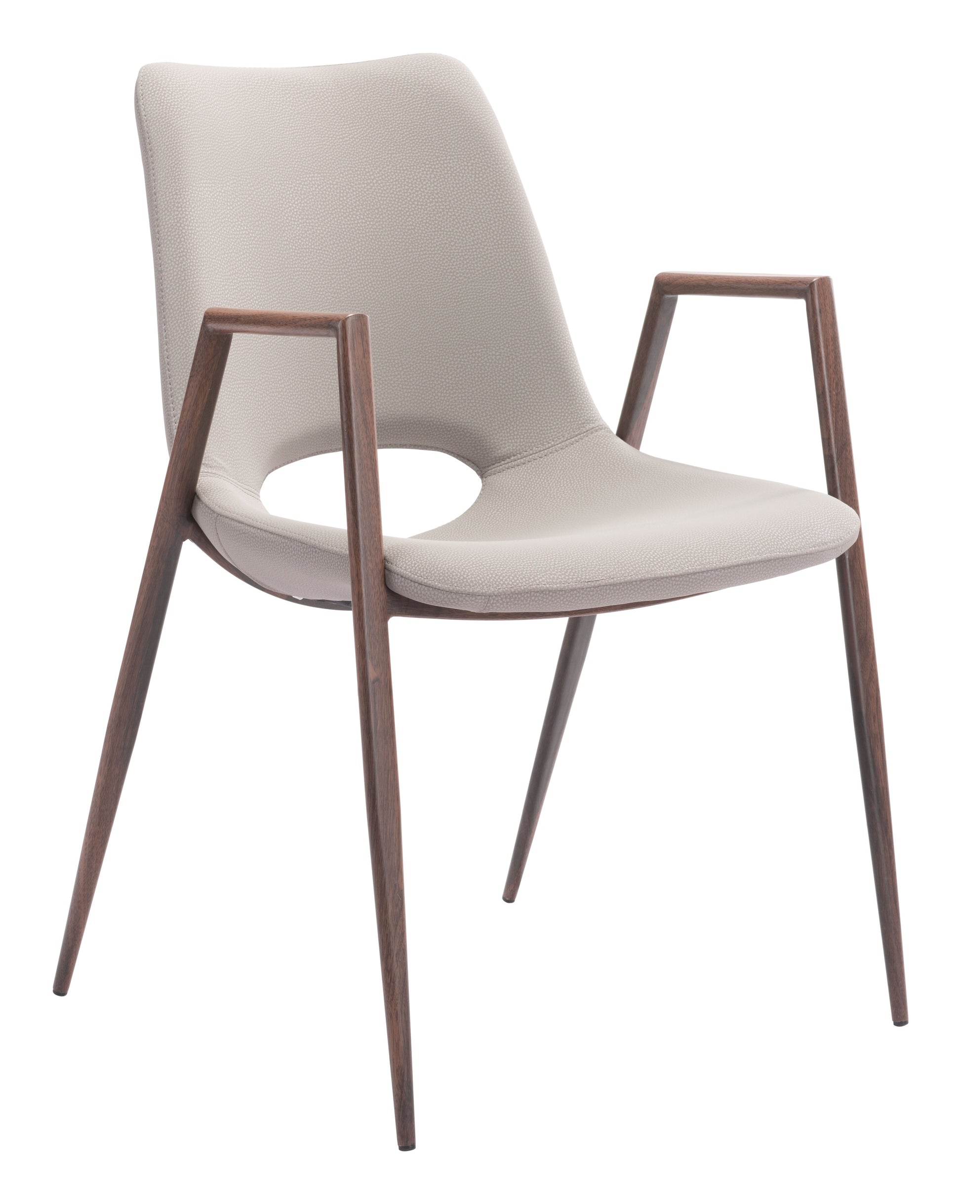 Desi Dining Chair (Set of 2) Beige & Walnut - Disselt Designs
