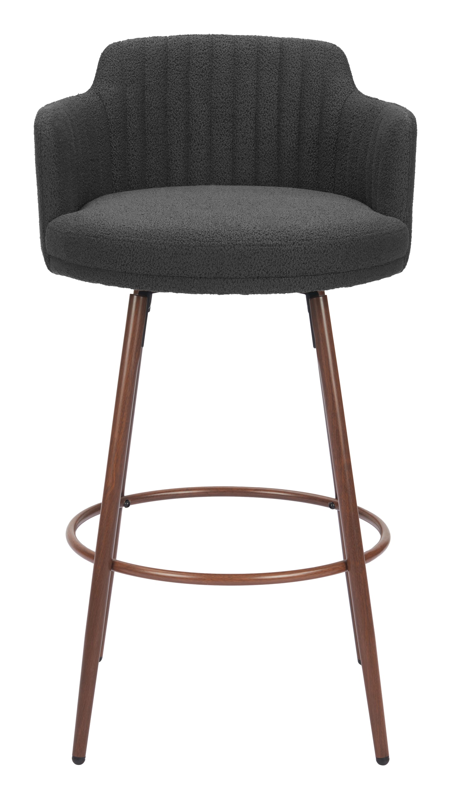 Kono Swivel Barstool (Set of 2) Black & Walnut - Disselt Designs