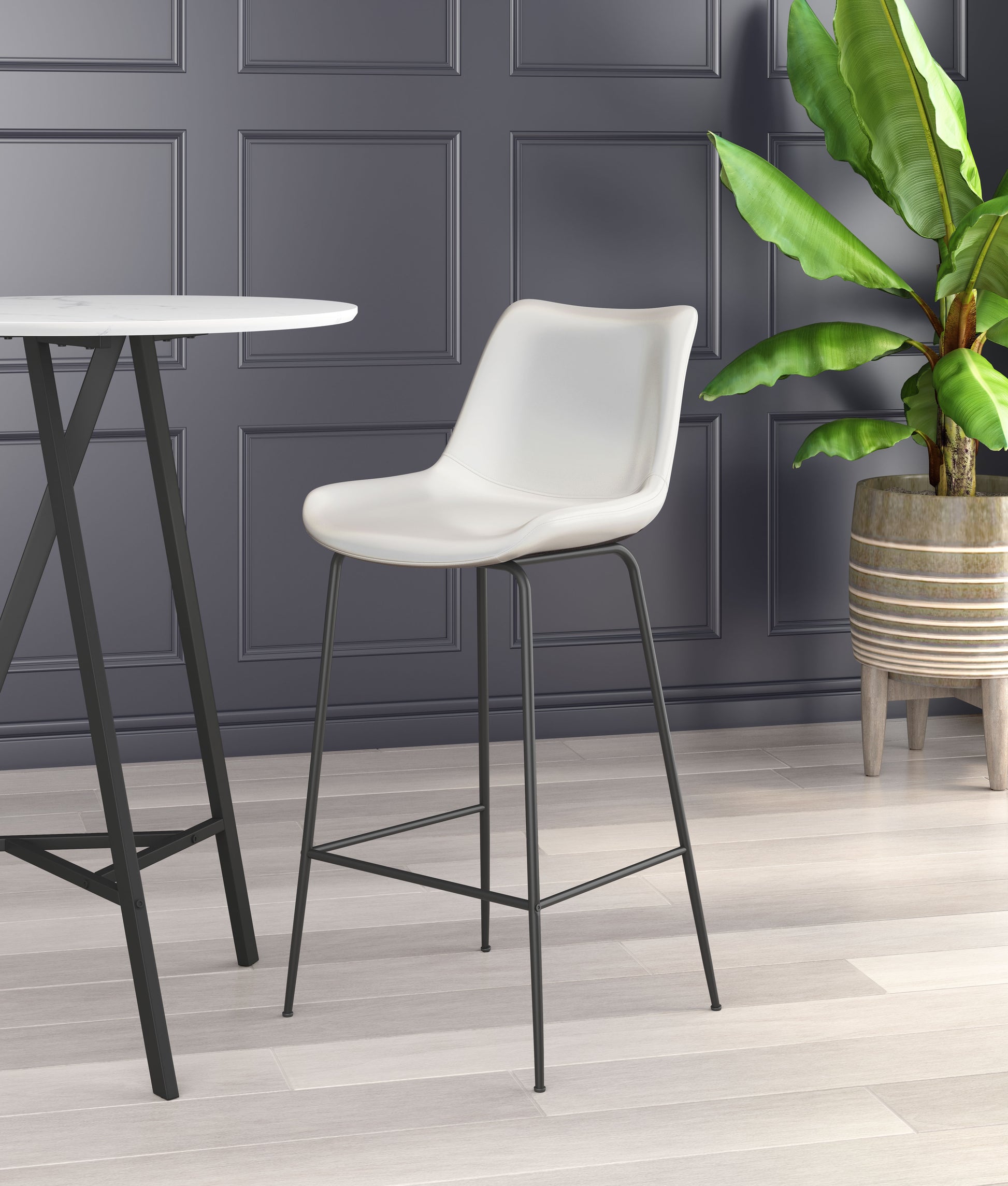 Byron Barstool White - Disselt Designs