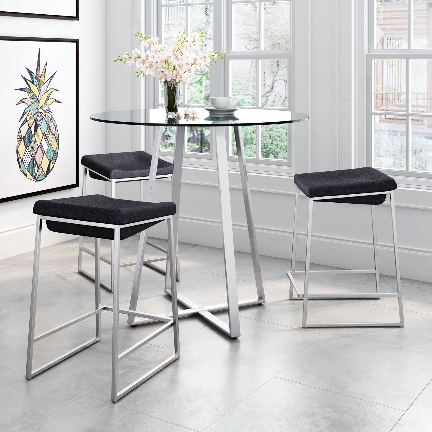 Lids Counter Stool (Set of 2) Dark Gray - Disselt Designs