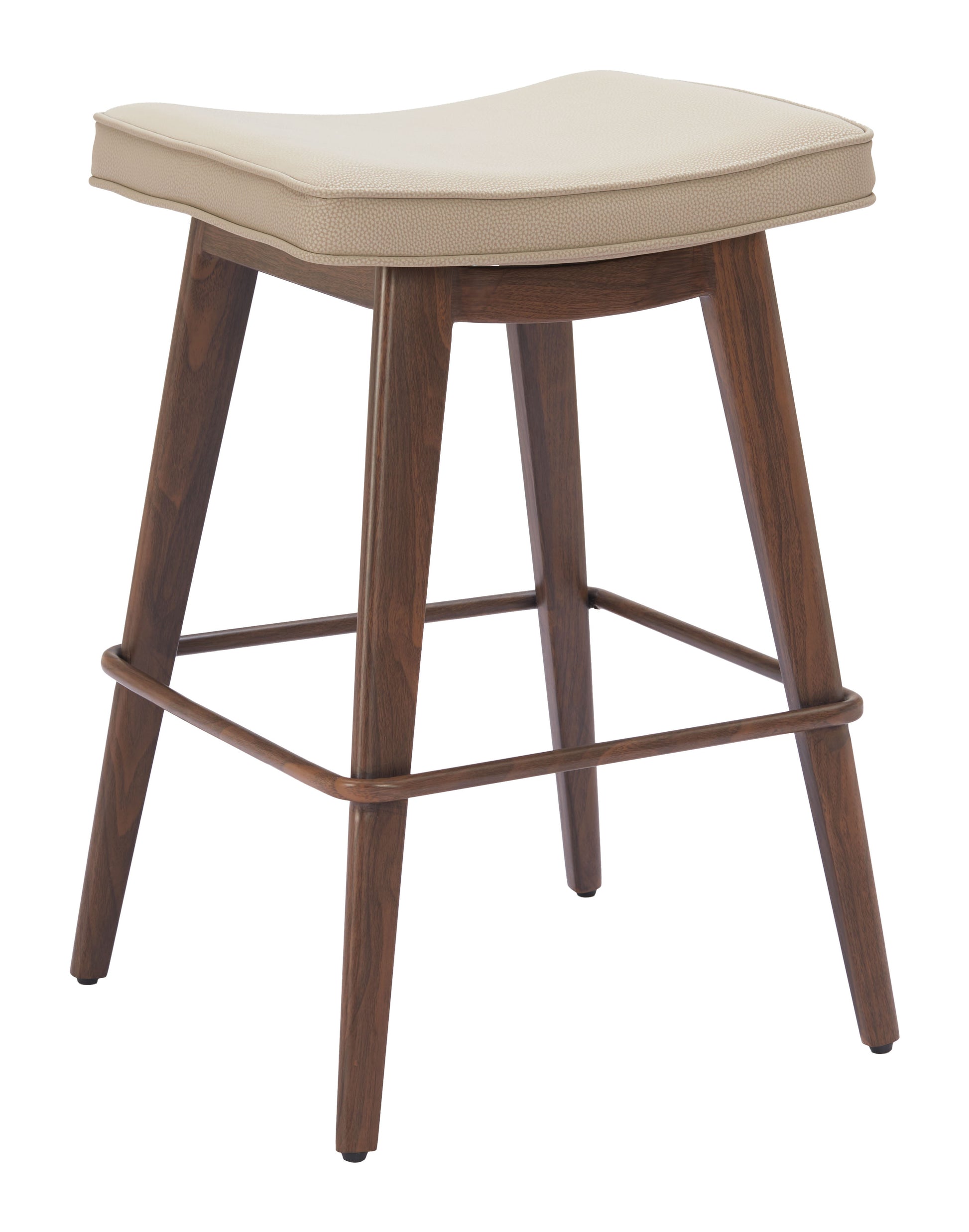 Divat Counter Stool (Set of 2) Beige & Walnut - Disselt Designs