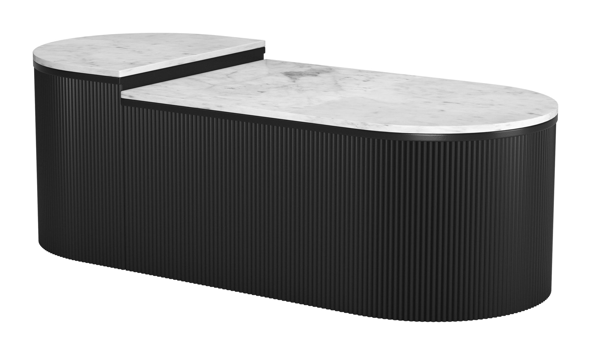 Ormara Coffee Table Set (2-Piece) White & Black - Disselt Designs