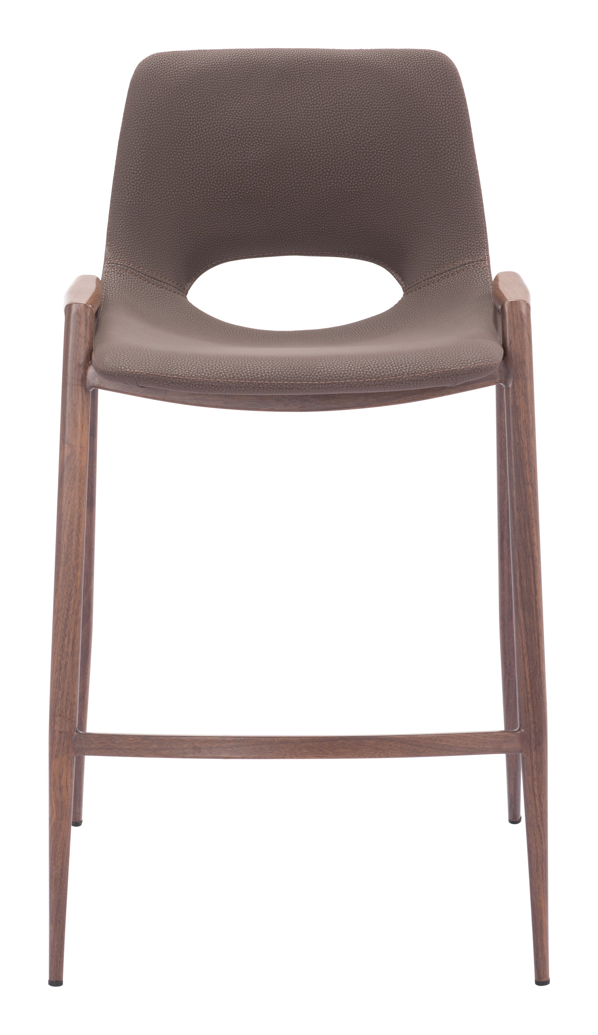 Desi Counter Stool (Set of 2) Brown & Walnut - Disselt Designs