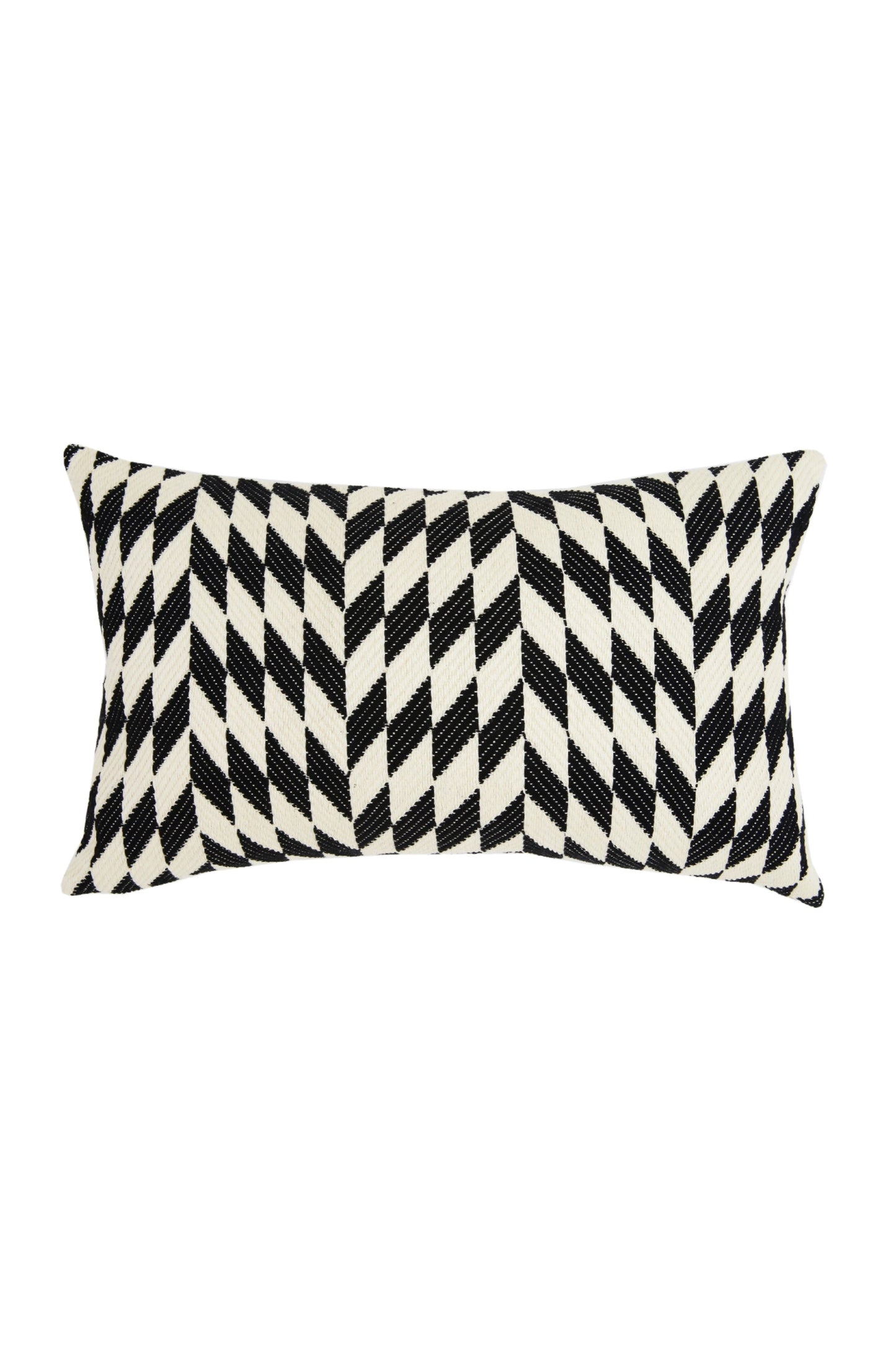 Made to order: Almolonga Diamond Pillow - Black & Natural White -  12" x 20"