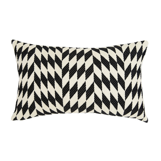 Made to order: Almolonga Diamond Pillow - Black & Natural White -  12" x 20"