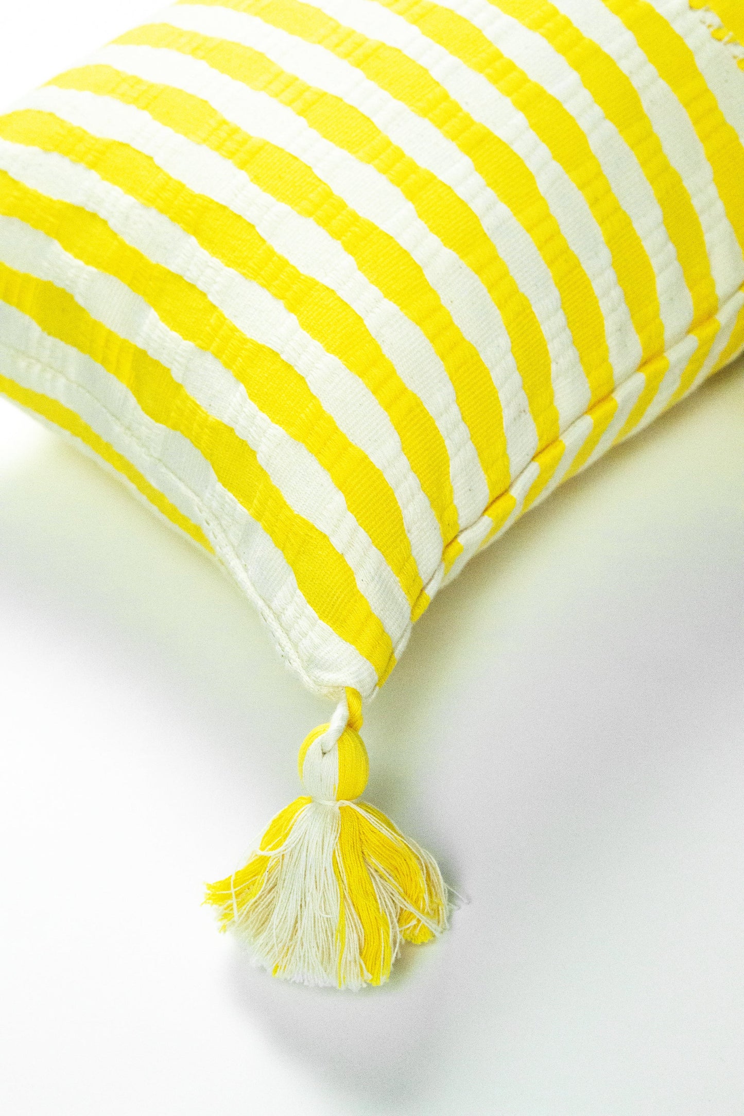 Antigua Pillow - Bright Yellow Stripe