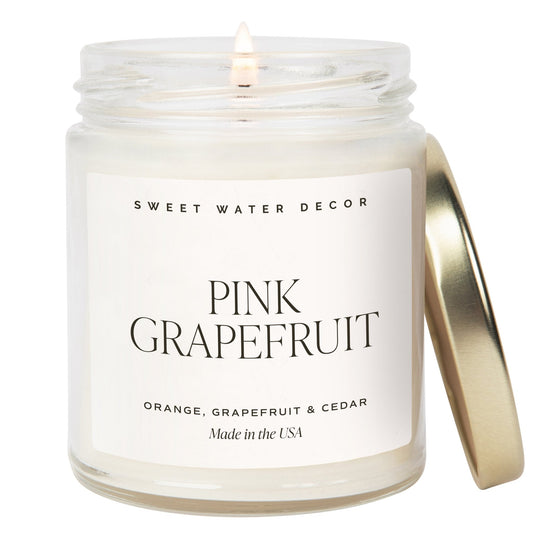 Pink Grapefruit Soy Candle - Clear Jar - 9 oz