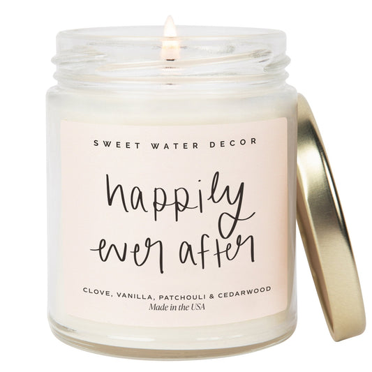 Happily Ever After Soy Candle - Clear Jar - 9 oz (Palo Santo Patchouli)