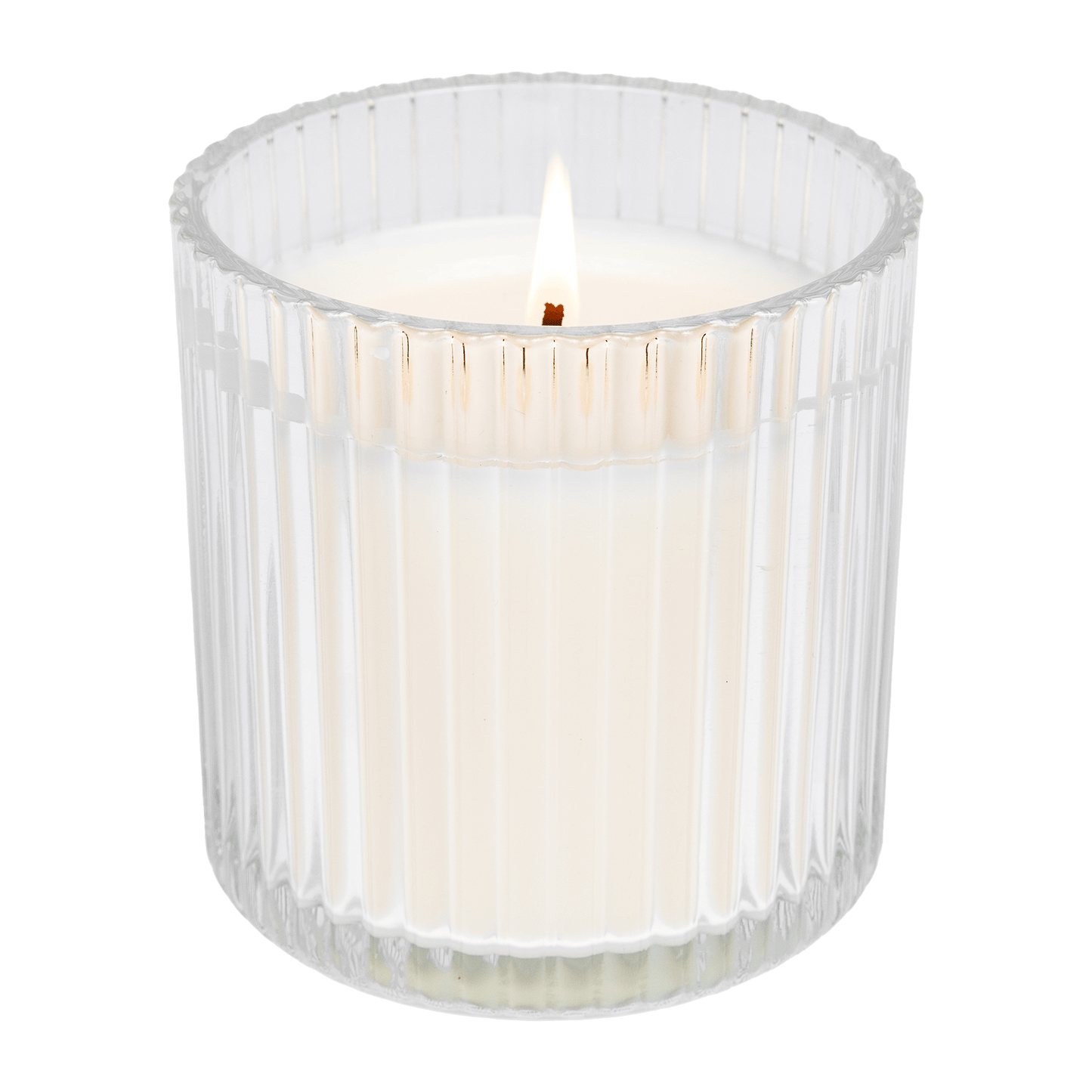 Hello Fall Fluted Soy Candle - Ribbed Glass Jar - 12 oz