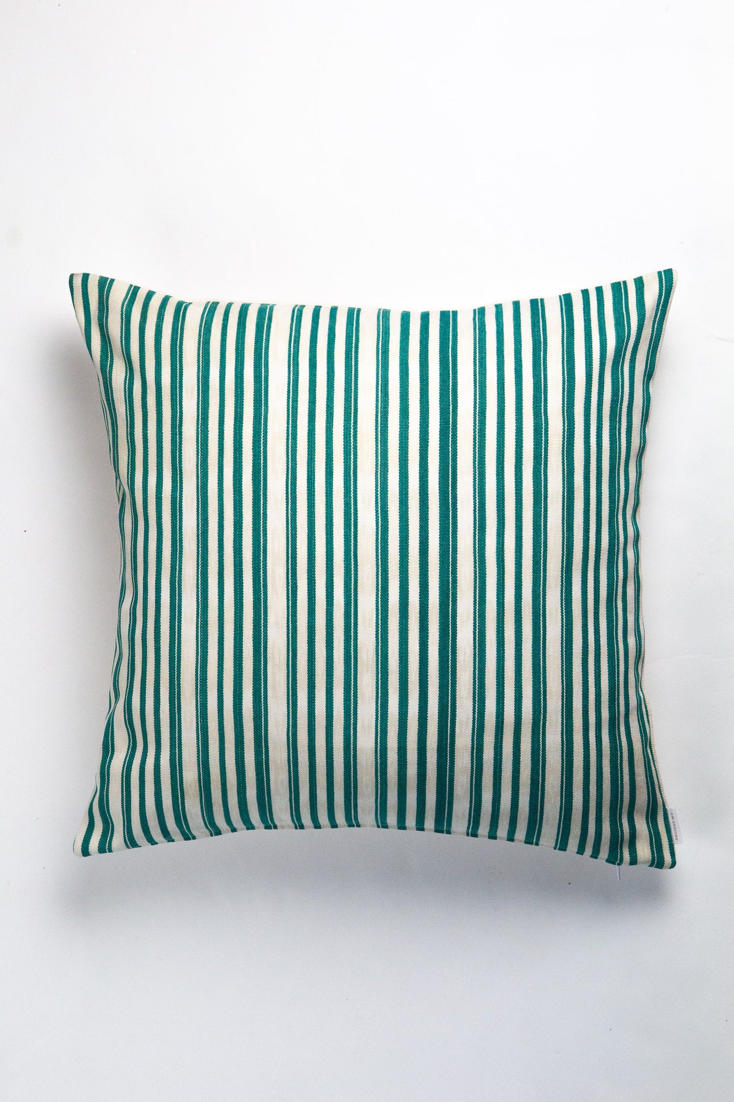 Vintage Sage Green and Natural Ivory Striped Pillow