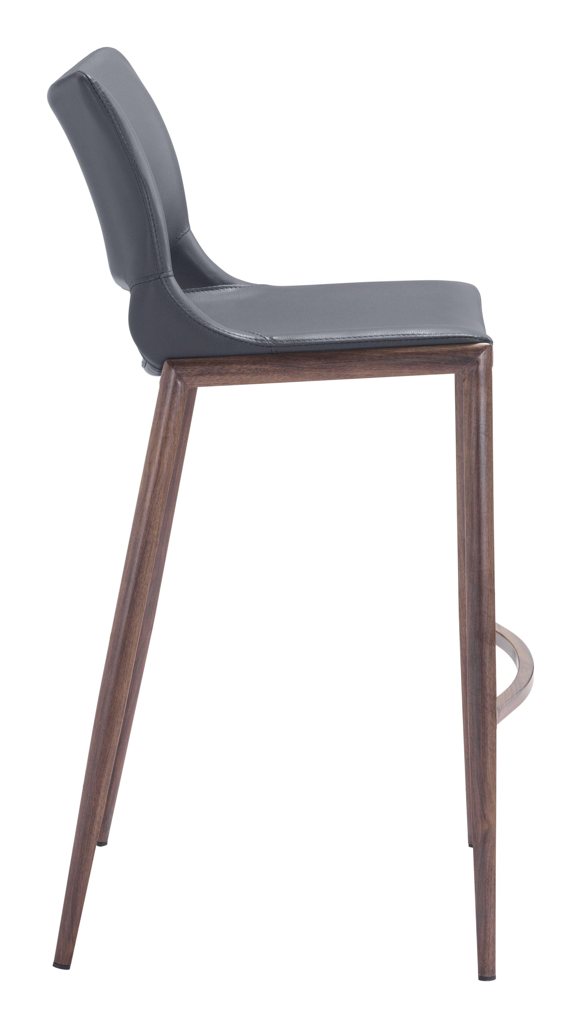 Ace Barstool (Set of 2) Dark Gray & Walnut - Disselt Designs