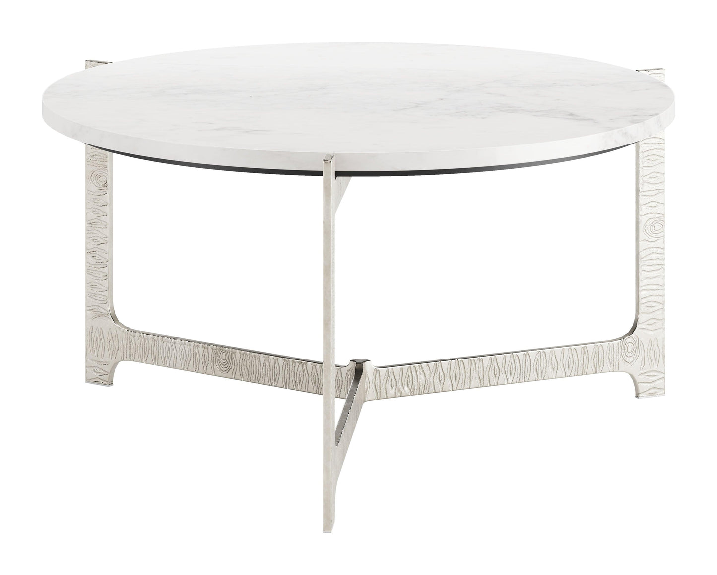 Barmas Coffee Table White & Silver - Disselt Designs