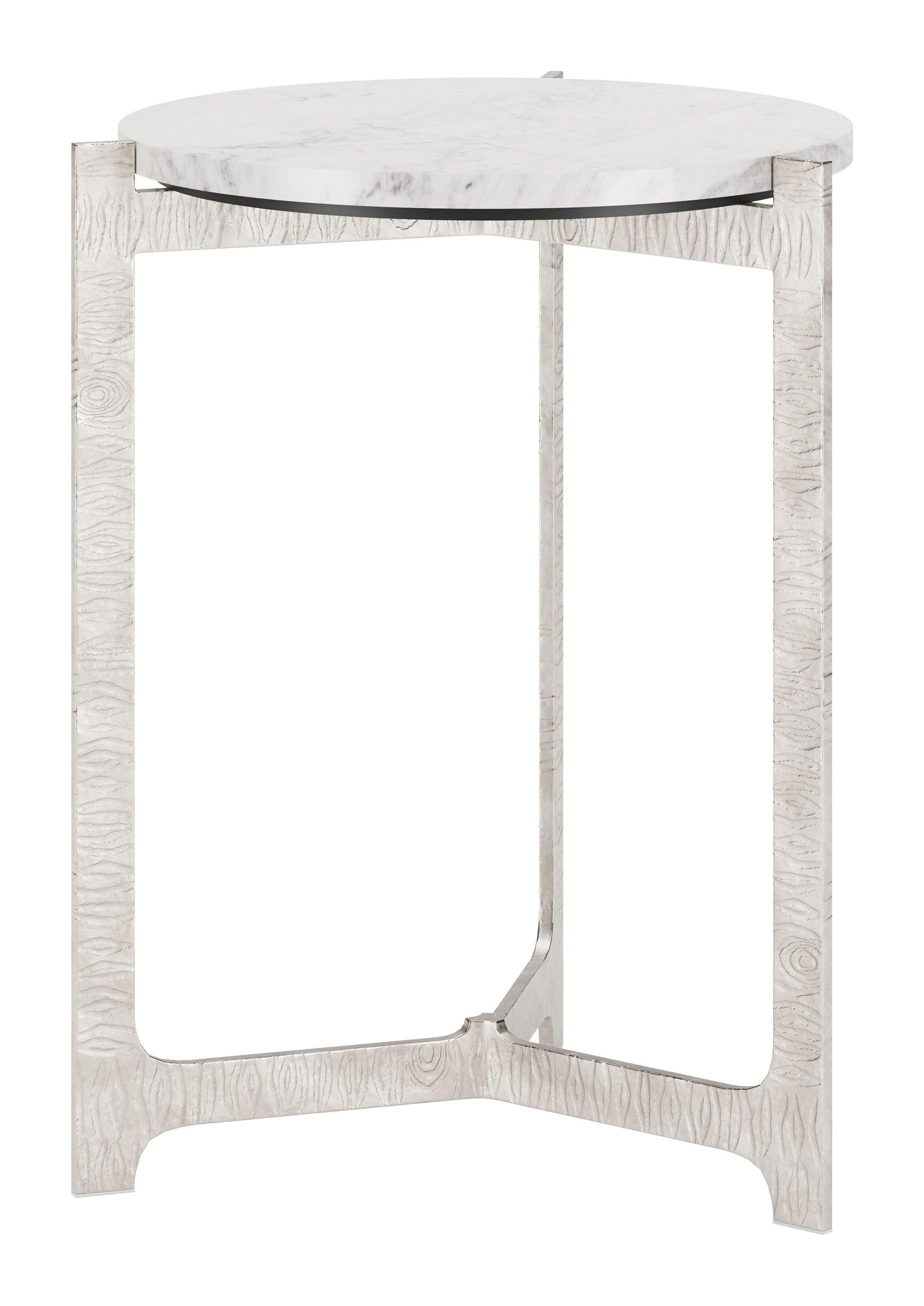 Barmas Side Table White & Silver - Disselt Designs