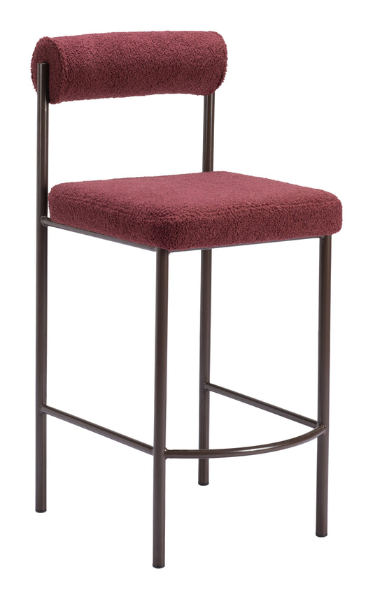 Livorno Counter Stool (Set of 2) Red & Bronze - Disselt Designs