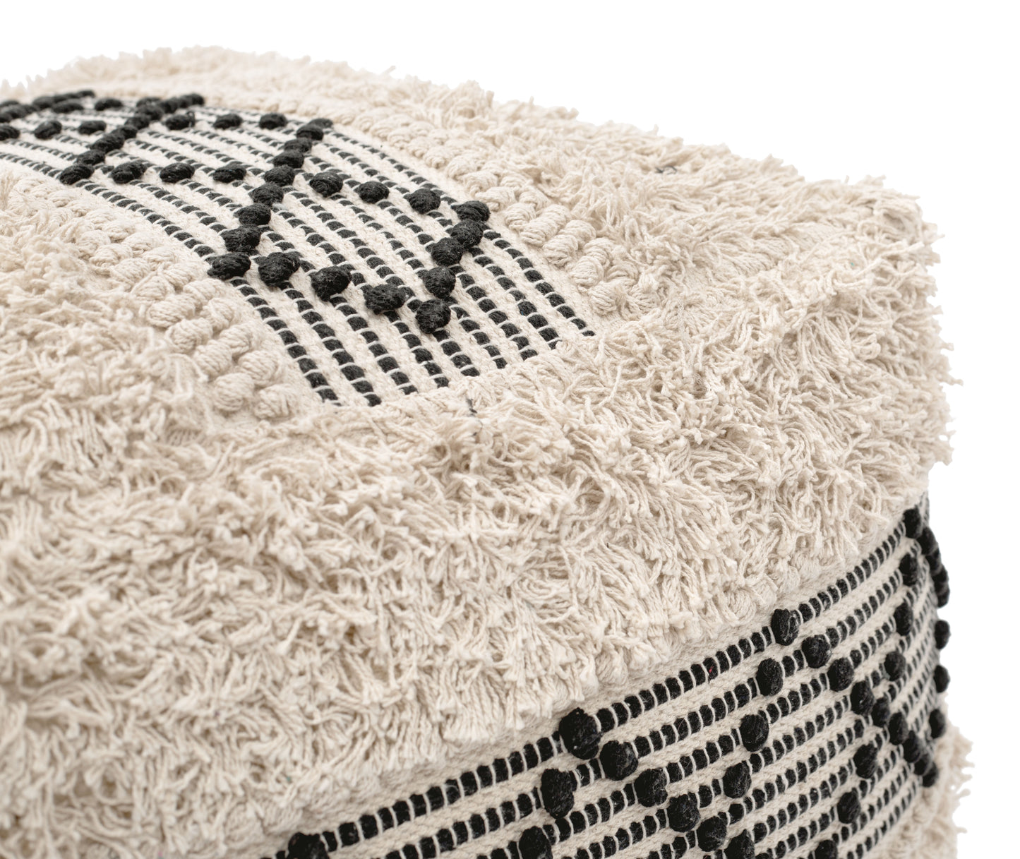 Pisco Ottoman Beige & Black - Disselt Designs