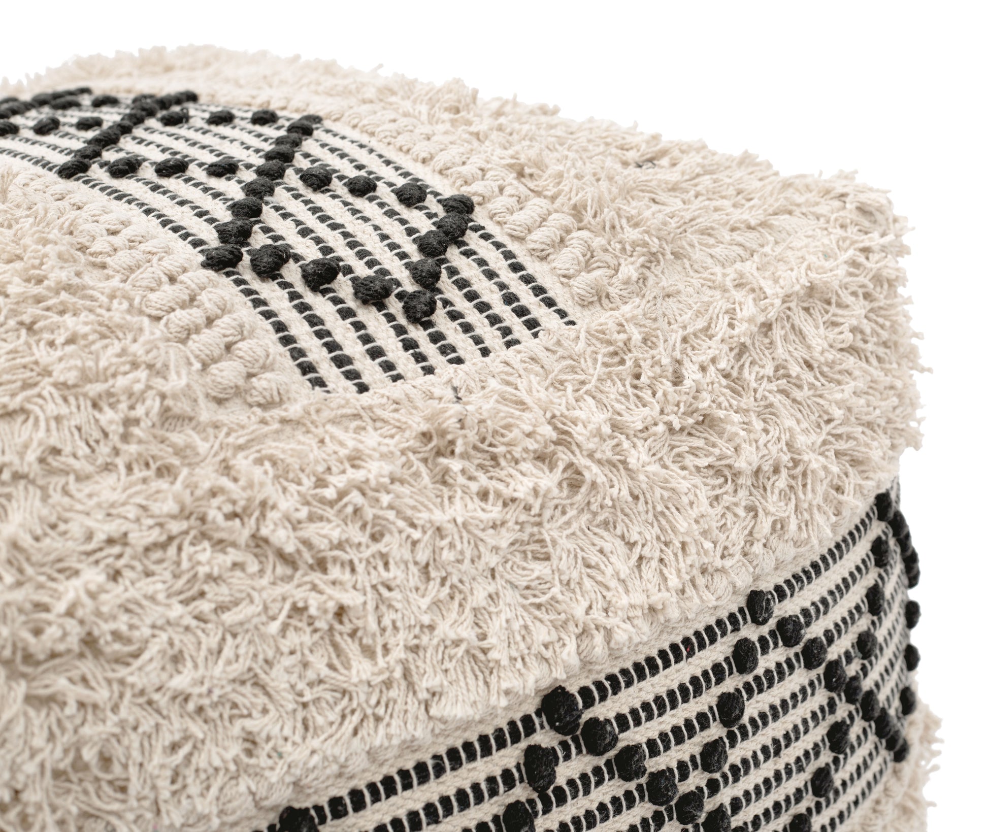 Pisco Ottoman Beige & Black - Disselt Designs