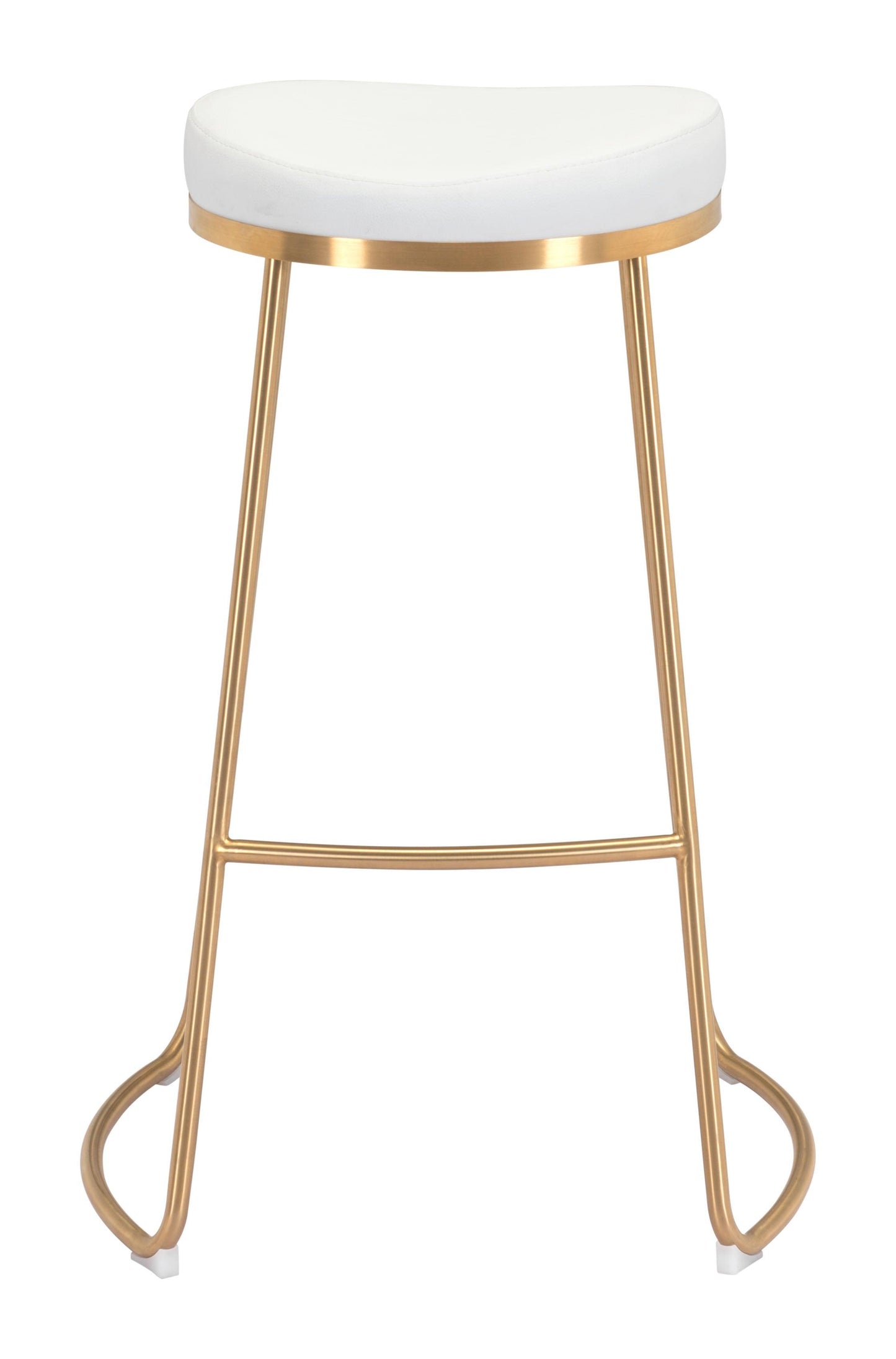 Bree Barstool (Set of 2) White & Gold - Disselt Designs