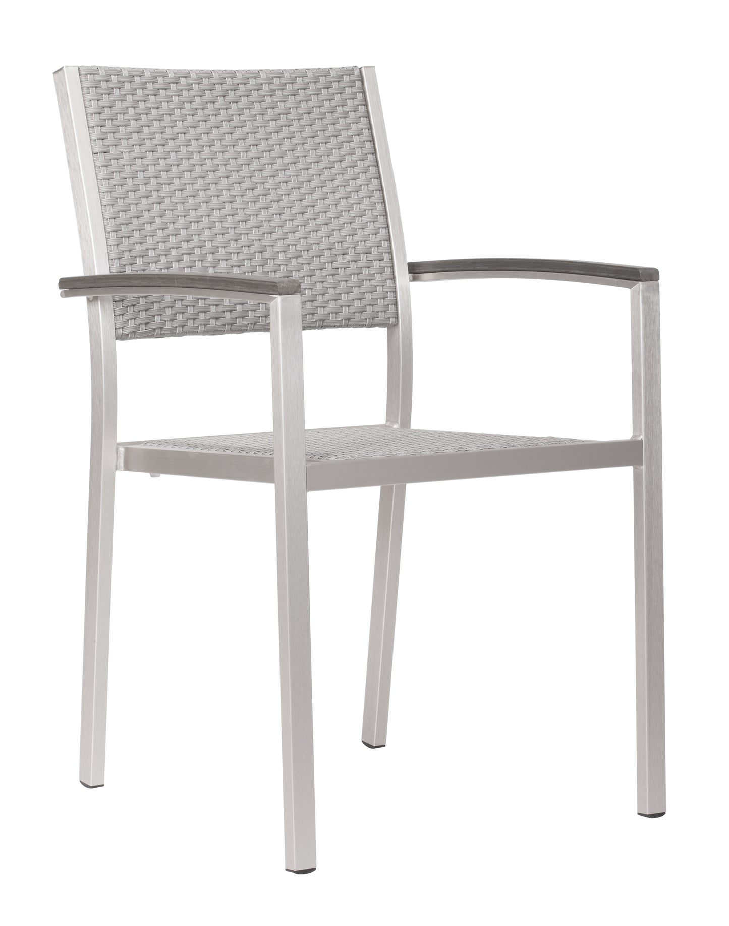 Metropolitan Dining Armchair (Set of 2) Gray & Silver