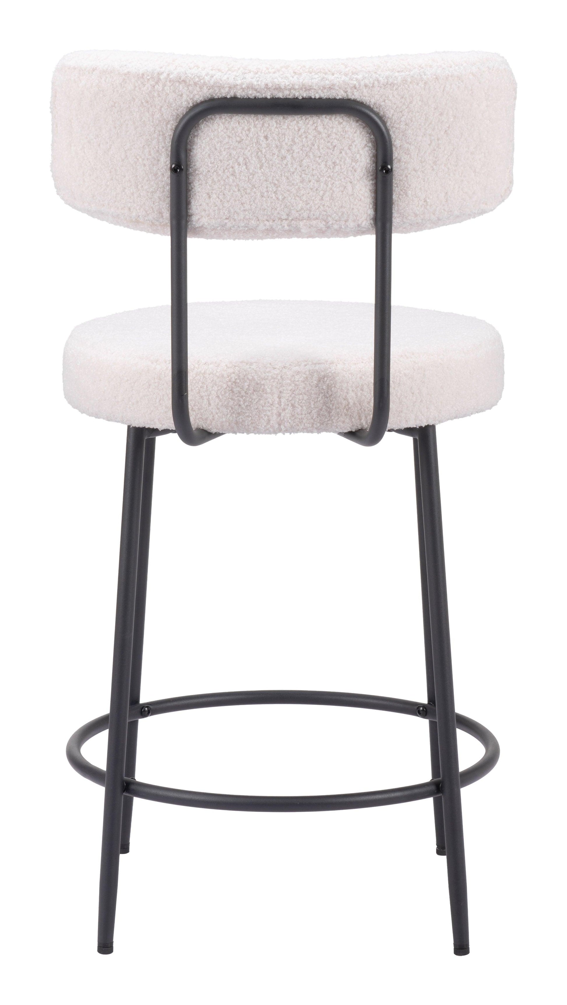 Blanca Counter Stool (Set of 2) Ivory - Disselt Designs