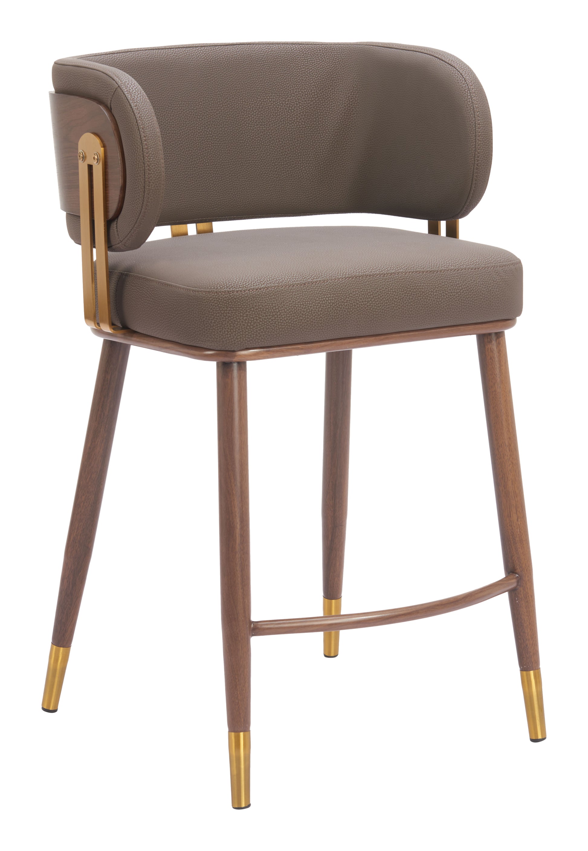 Brew Counter Stool Brown & Walnut - Disselt Designs