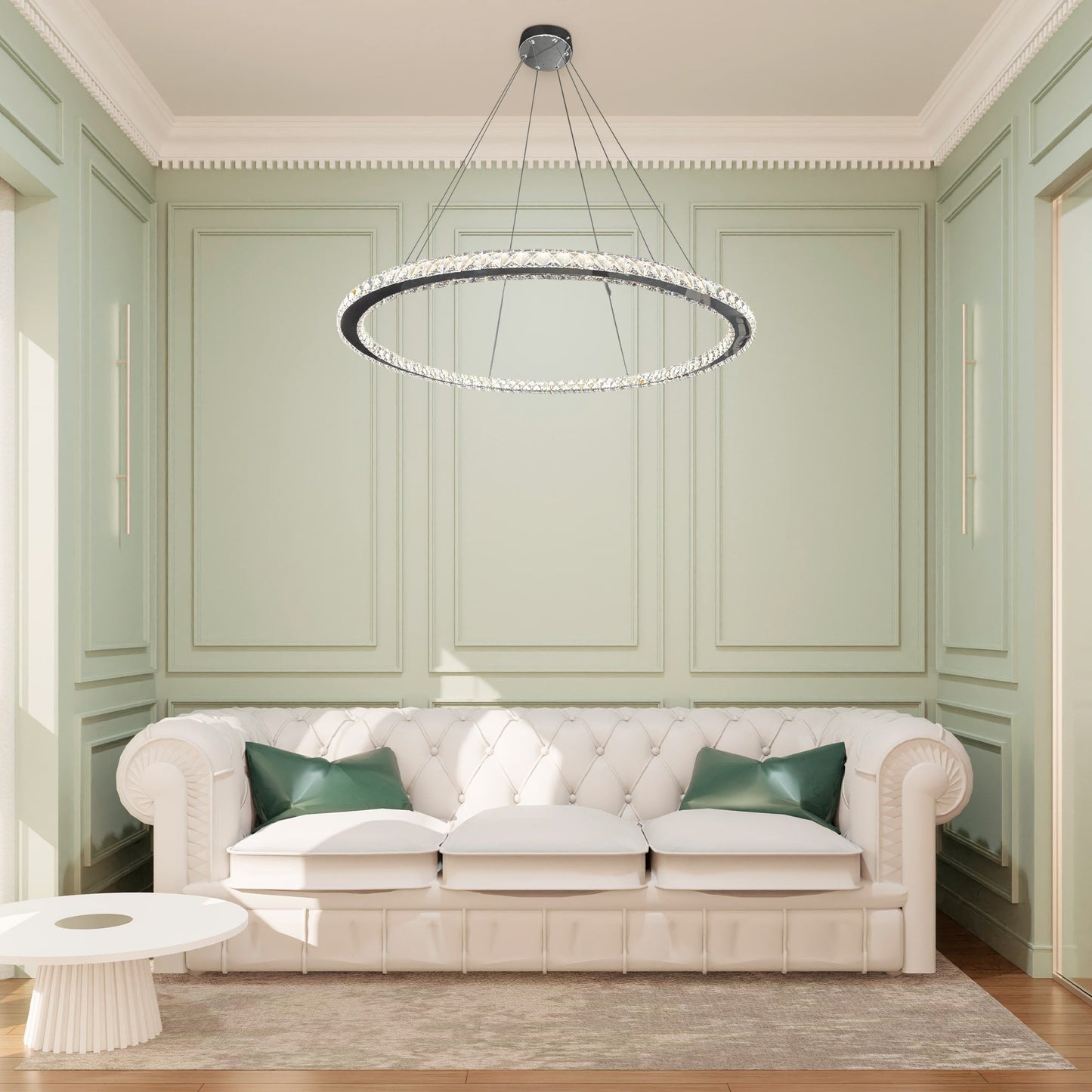 1 Thin Ring Crystal Chandelier // Chrome - Disselt Designs