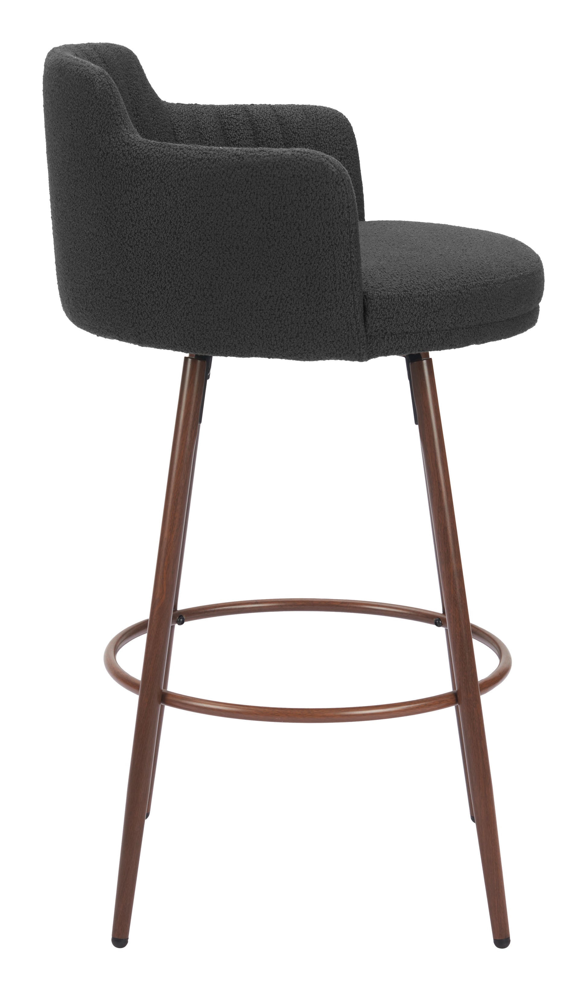 Kono Swivel Barstool (Set of 2) Black & Walnut - Disselt Designs