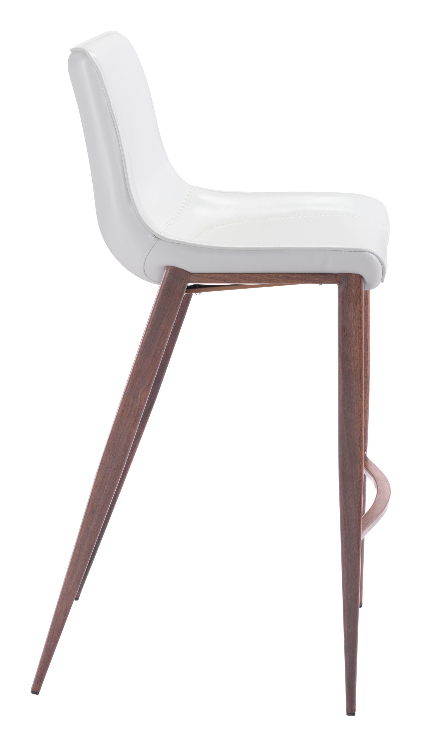 Magnus Barstool (Set of 2) White & Walnut - Disselt Designs