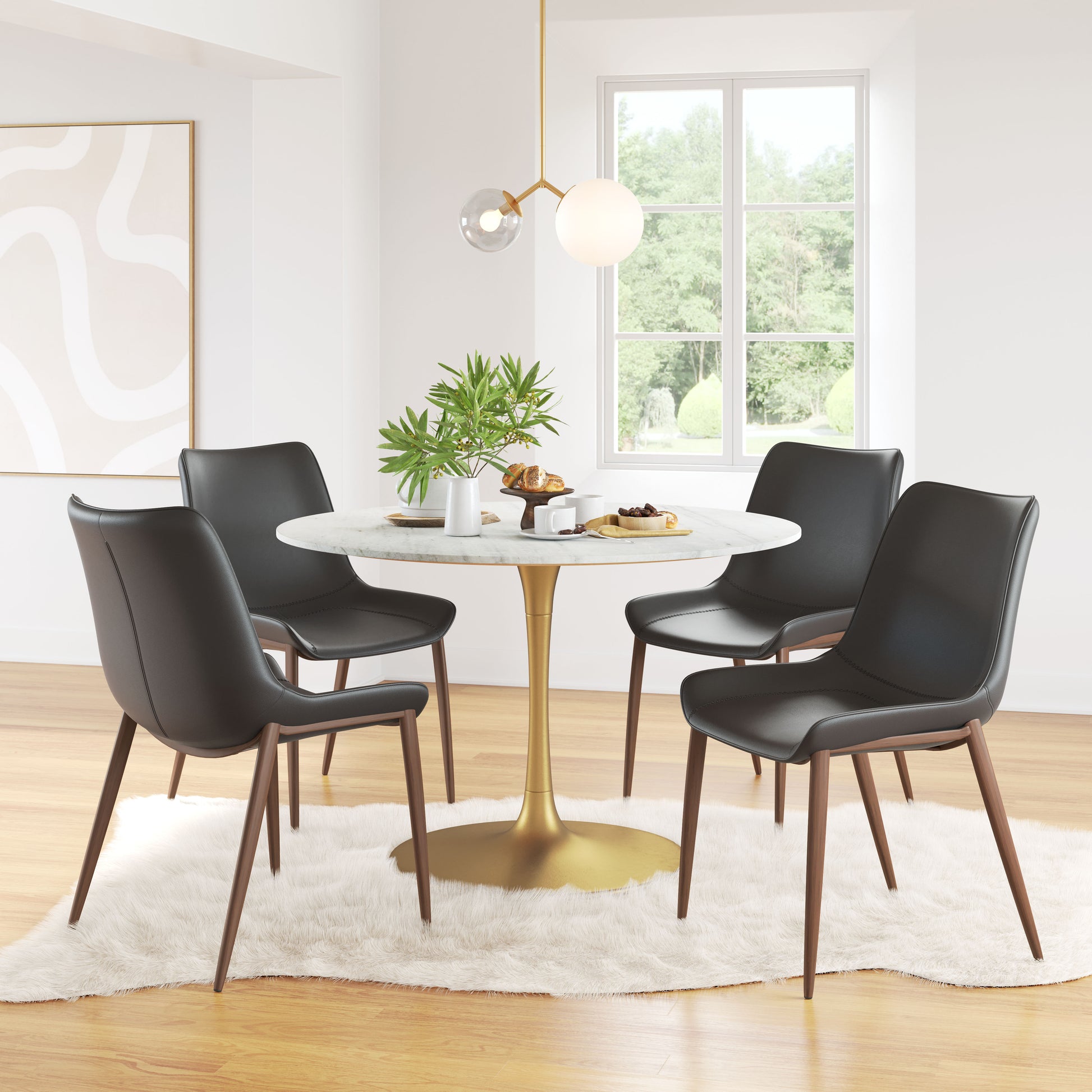 Magnus Dining Chair (Set of 2) Black & Walnut - Disselt Designs