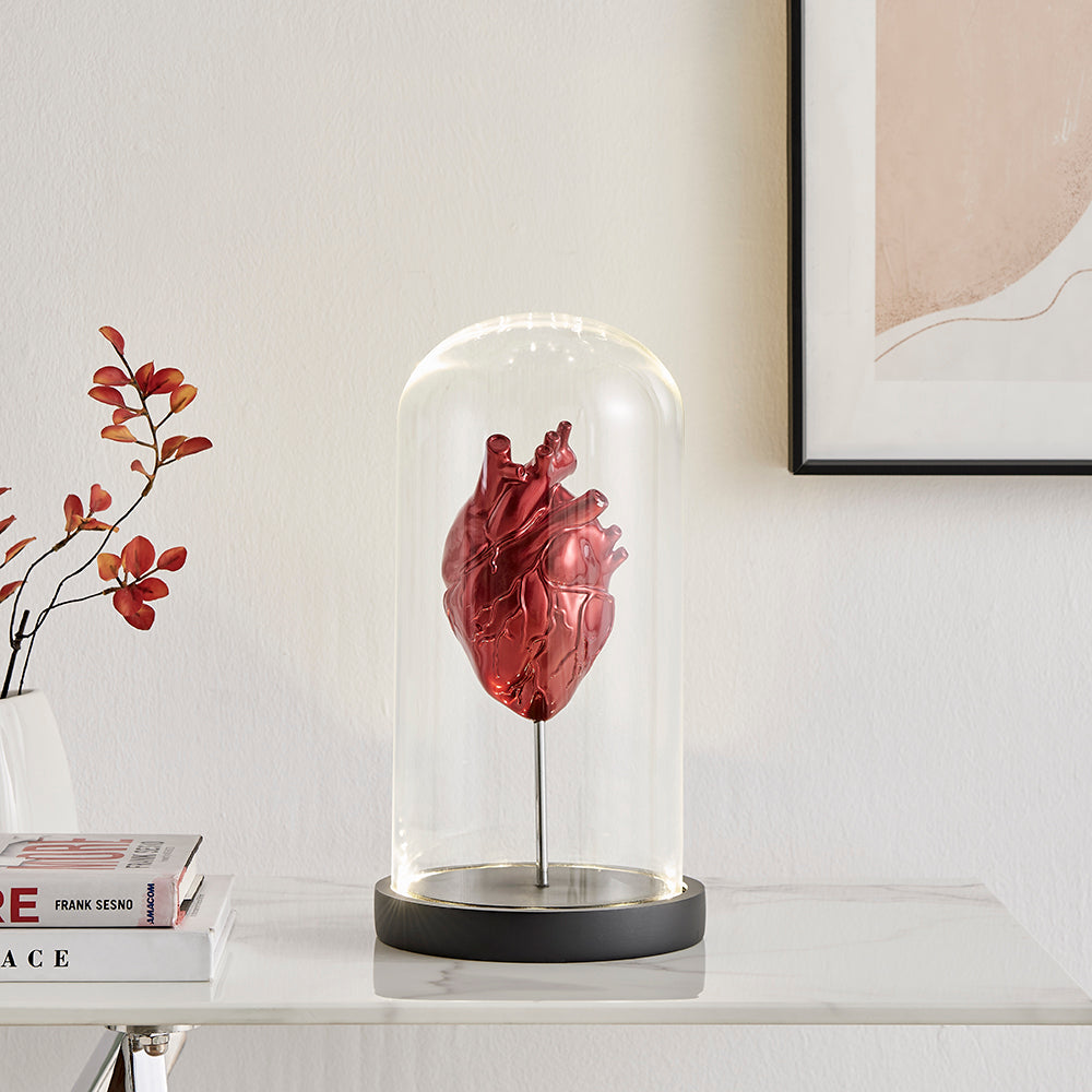 Heart in a Box Resin and Glass LED Sculpture - Disselt Designs