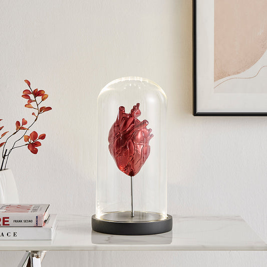Heart in a Box Resin and Glass LED Sculpture - Disselt Designs