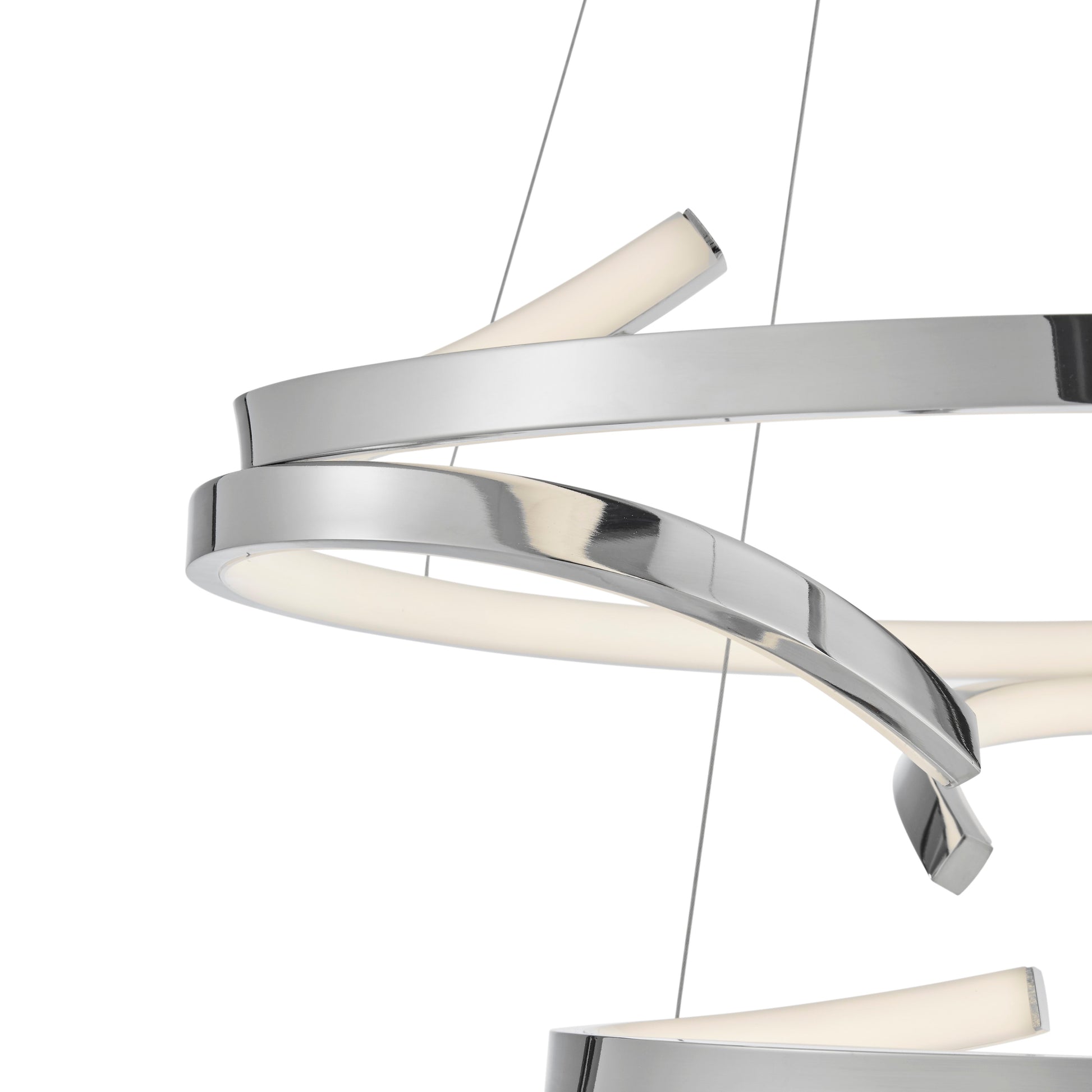 Beijing LED adjustable Round Chandelier // Chrome - Disselt Designs