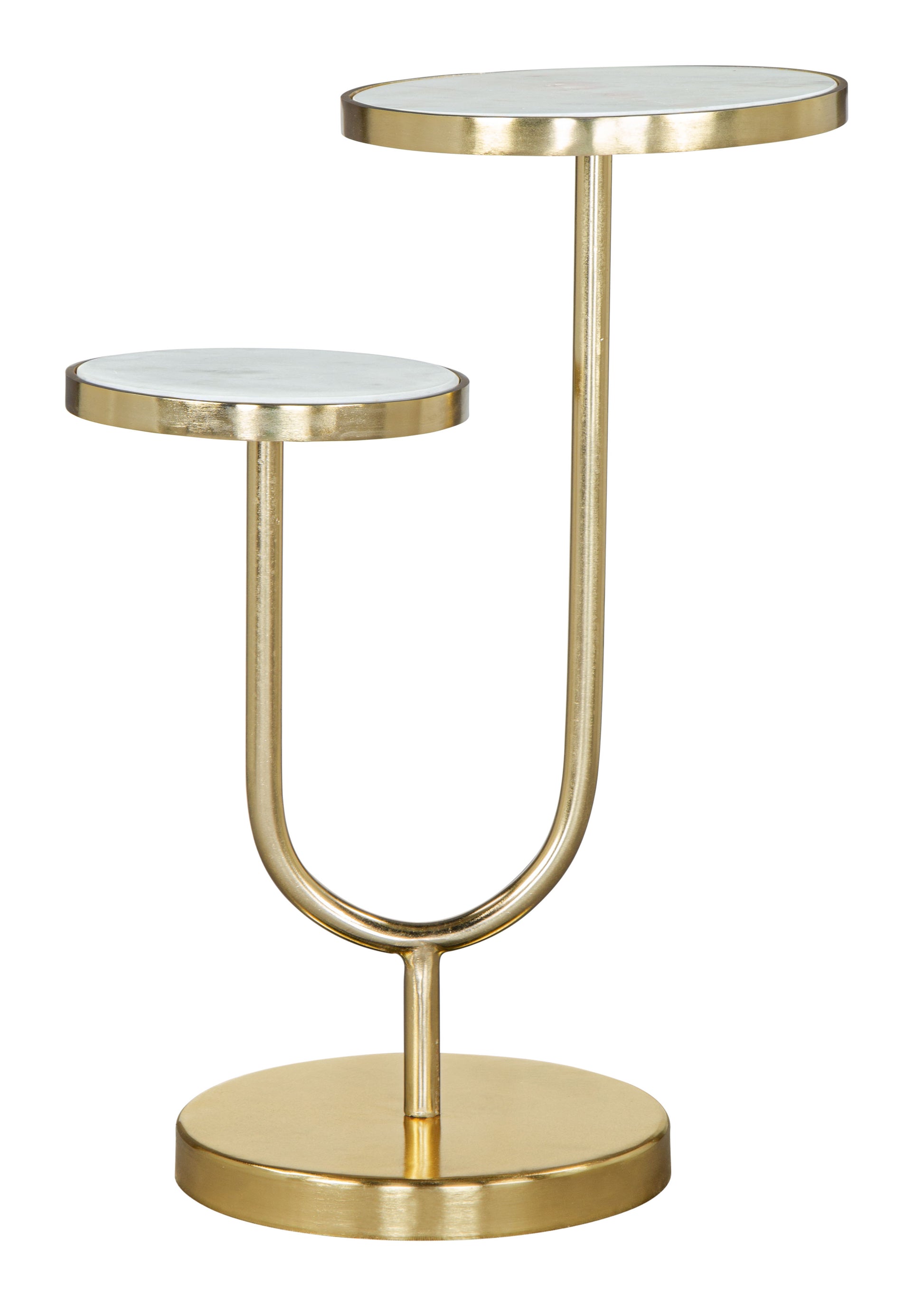 Marc Side Table White & Gold - Disselt Designs