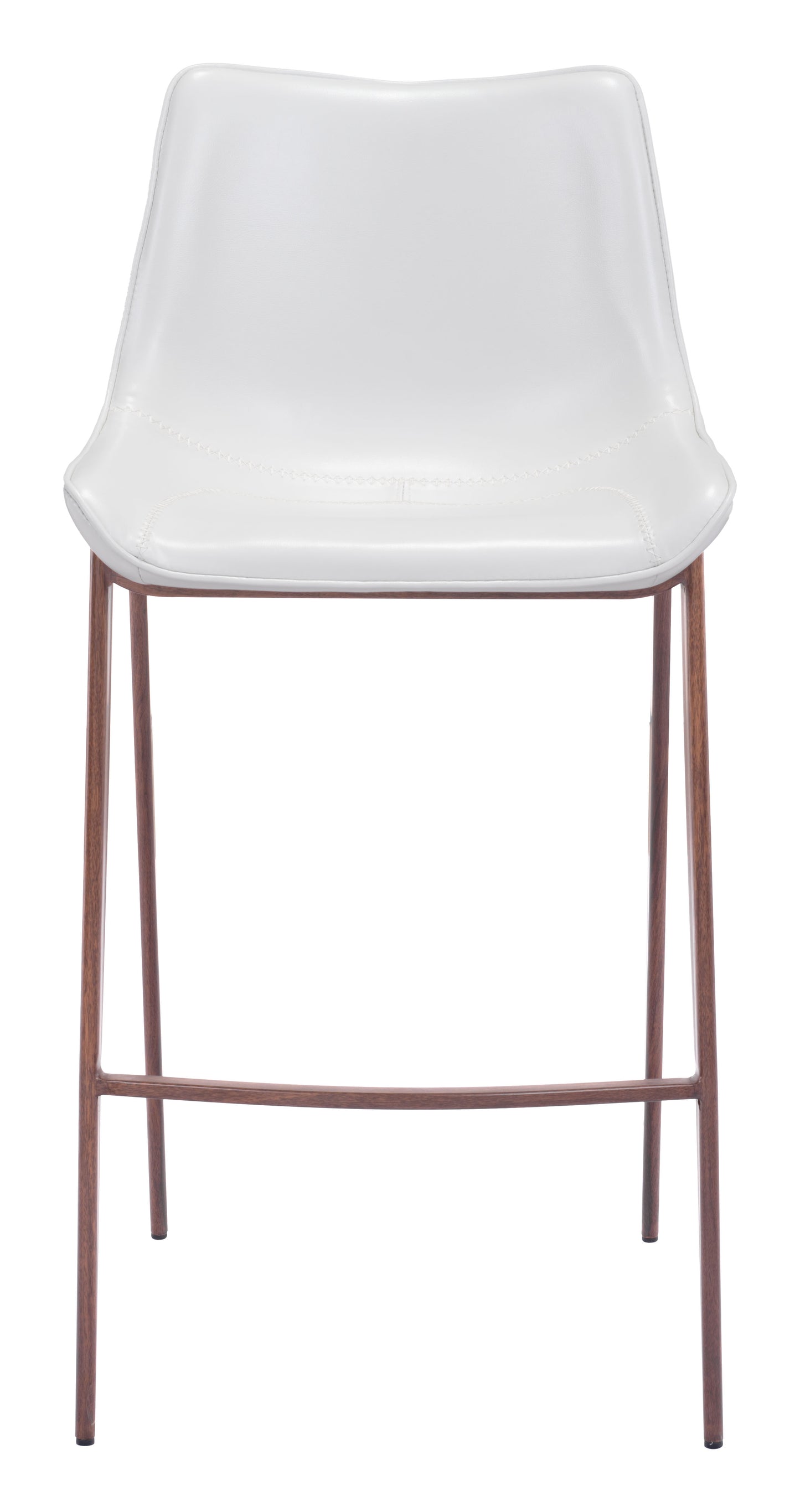 Magnus Barstool (Set of 2) White & Walnut - Disselt Designs
