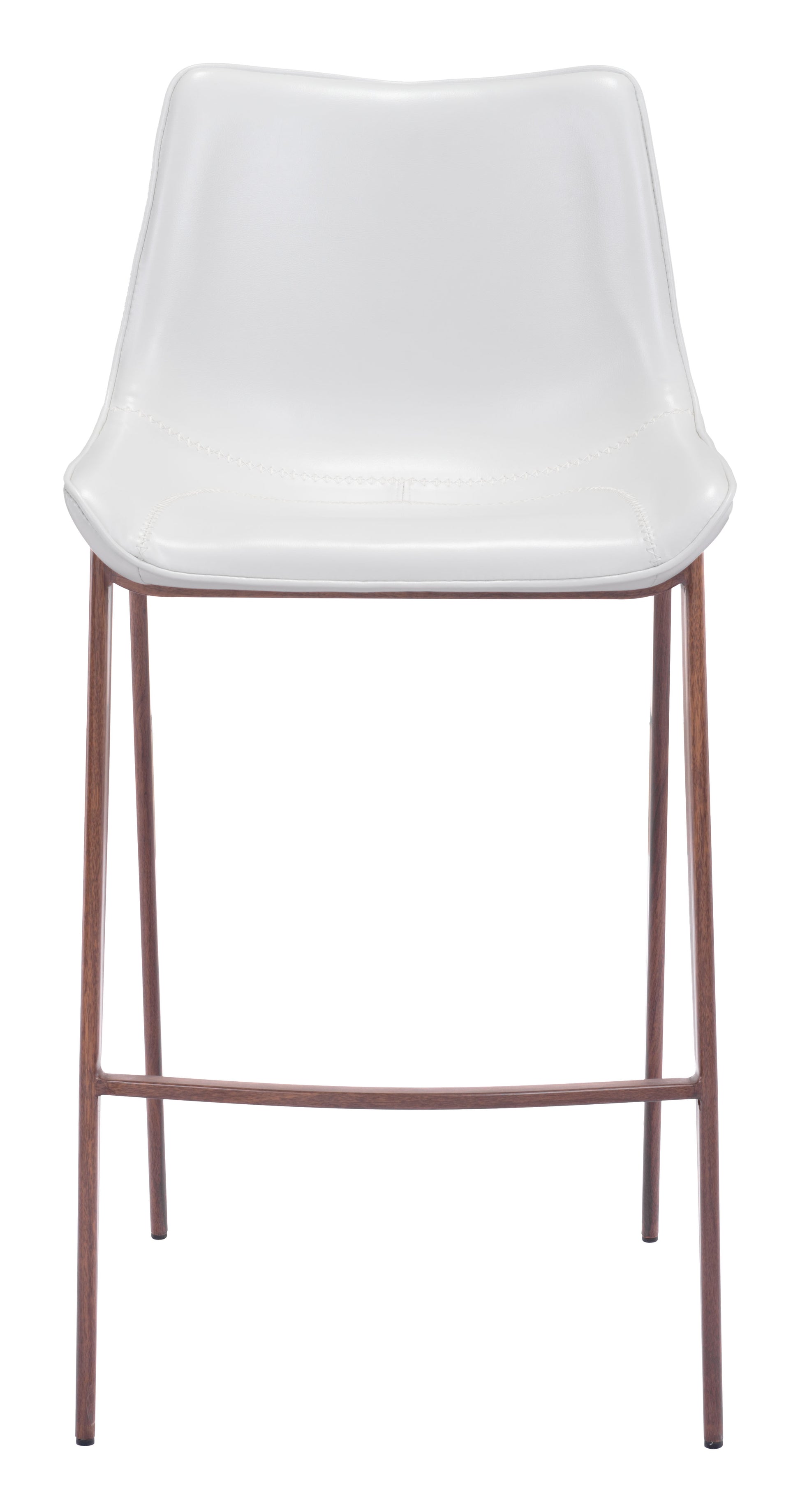 Magnus Barstool (Set of 2) White & Walnut - Disselt Designs
