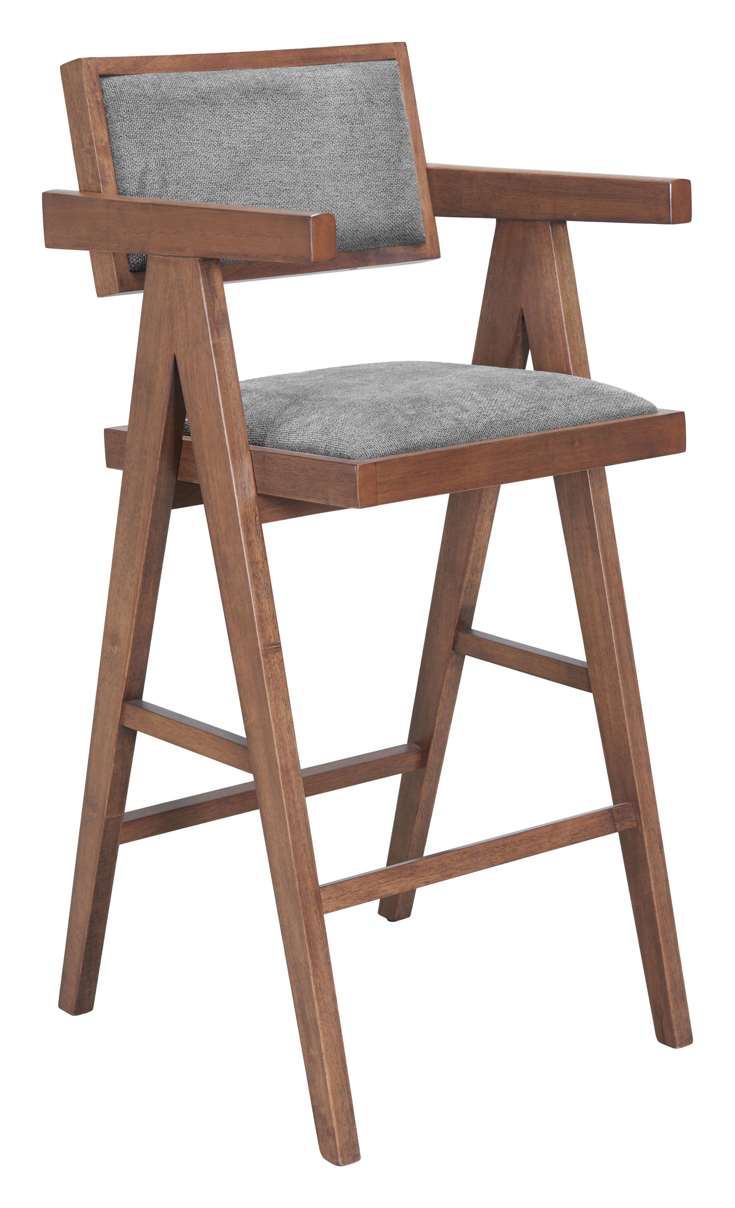 Delhi Barstool (Set of 2) Gray & Walnut - Disselt Designs