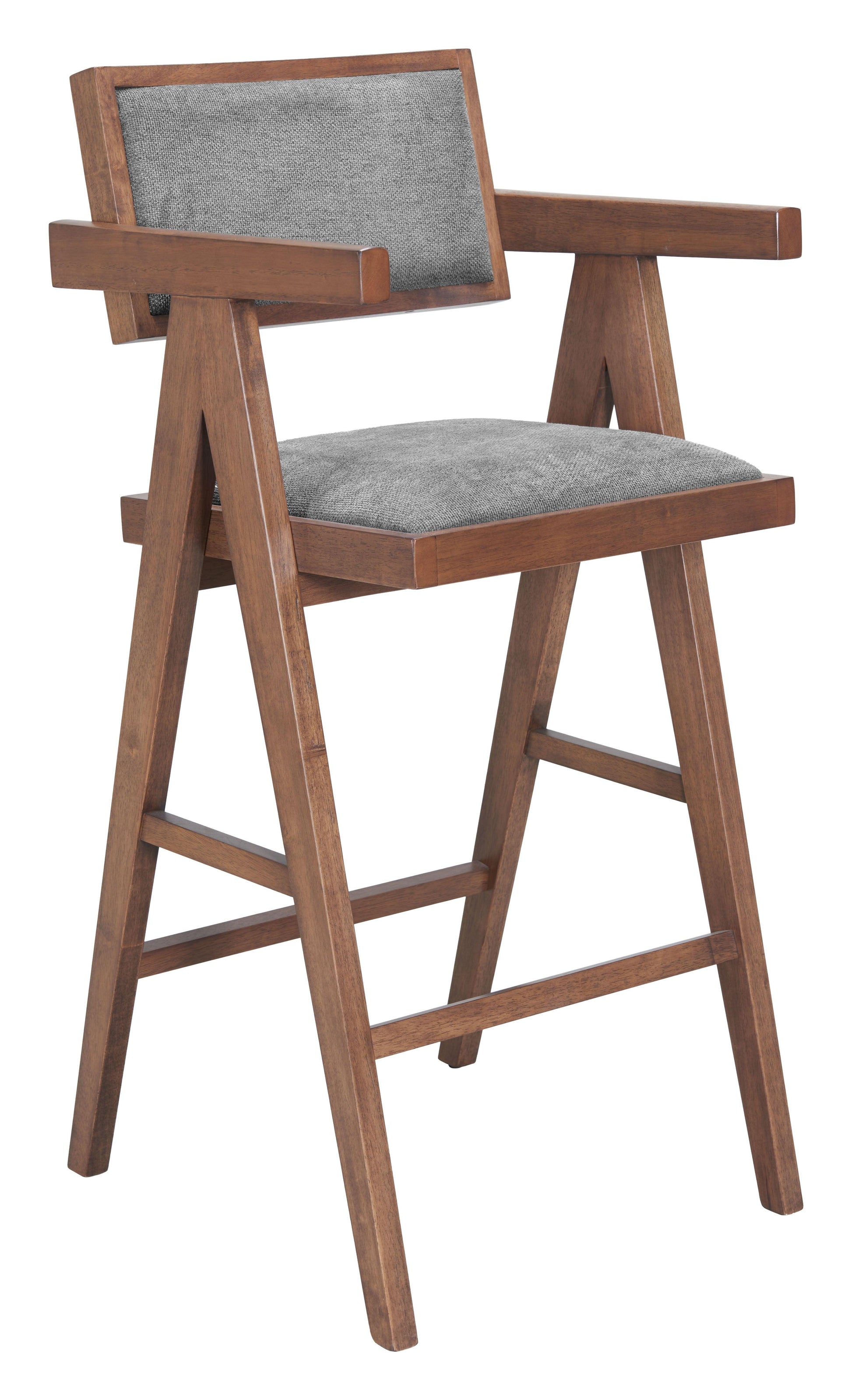 Delhi Barstool (Set of 2) Gray & Walnut - Disselt Designs