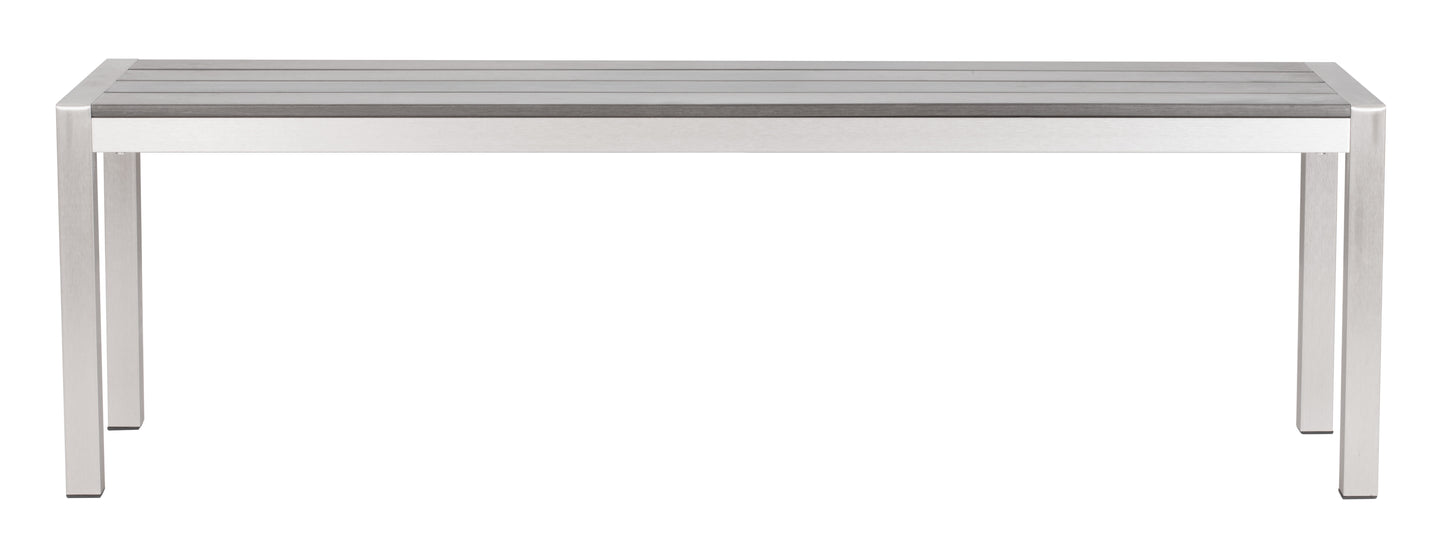 Metropolitan Double Bench Gray & Silver