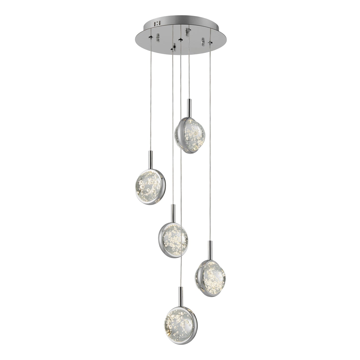 Bubbling Glow Round Chandelier // Chrome - Disselt Designs