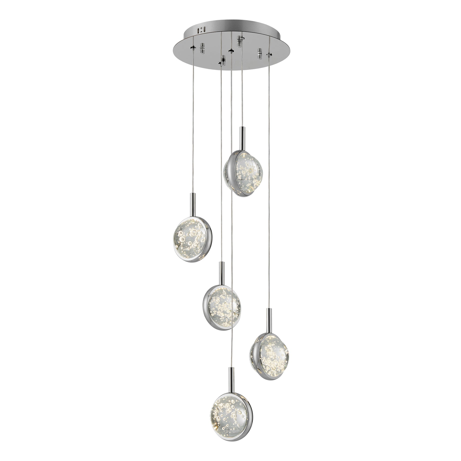 Bubbling Glow Round Chandelier // Chrome - Disselt Designs
