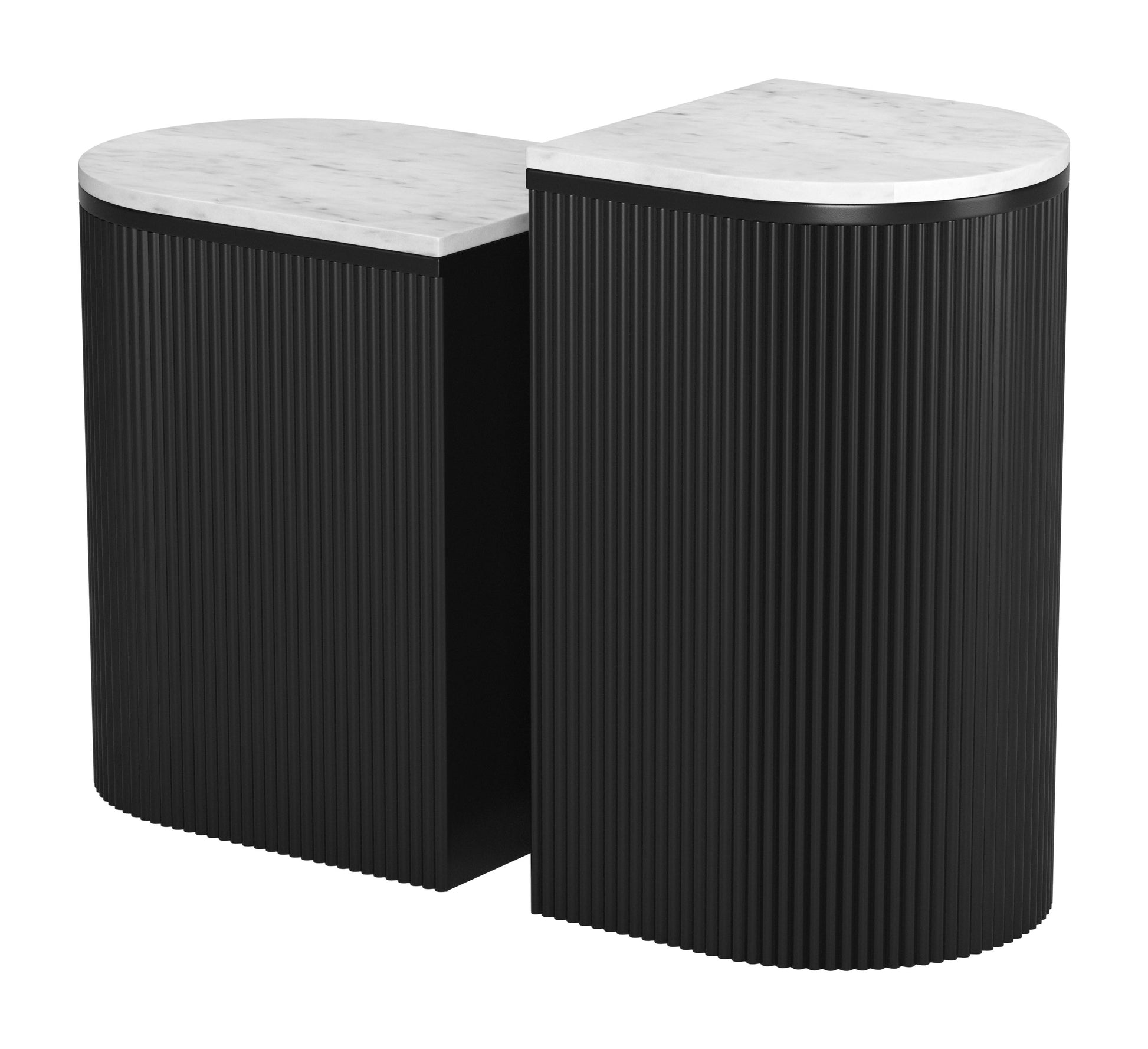 Ormara Side Table Set (2-Piece) White & Black - Disselt Designs