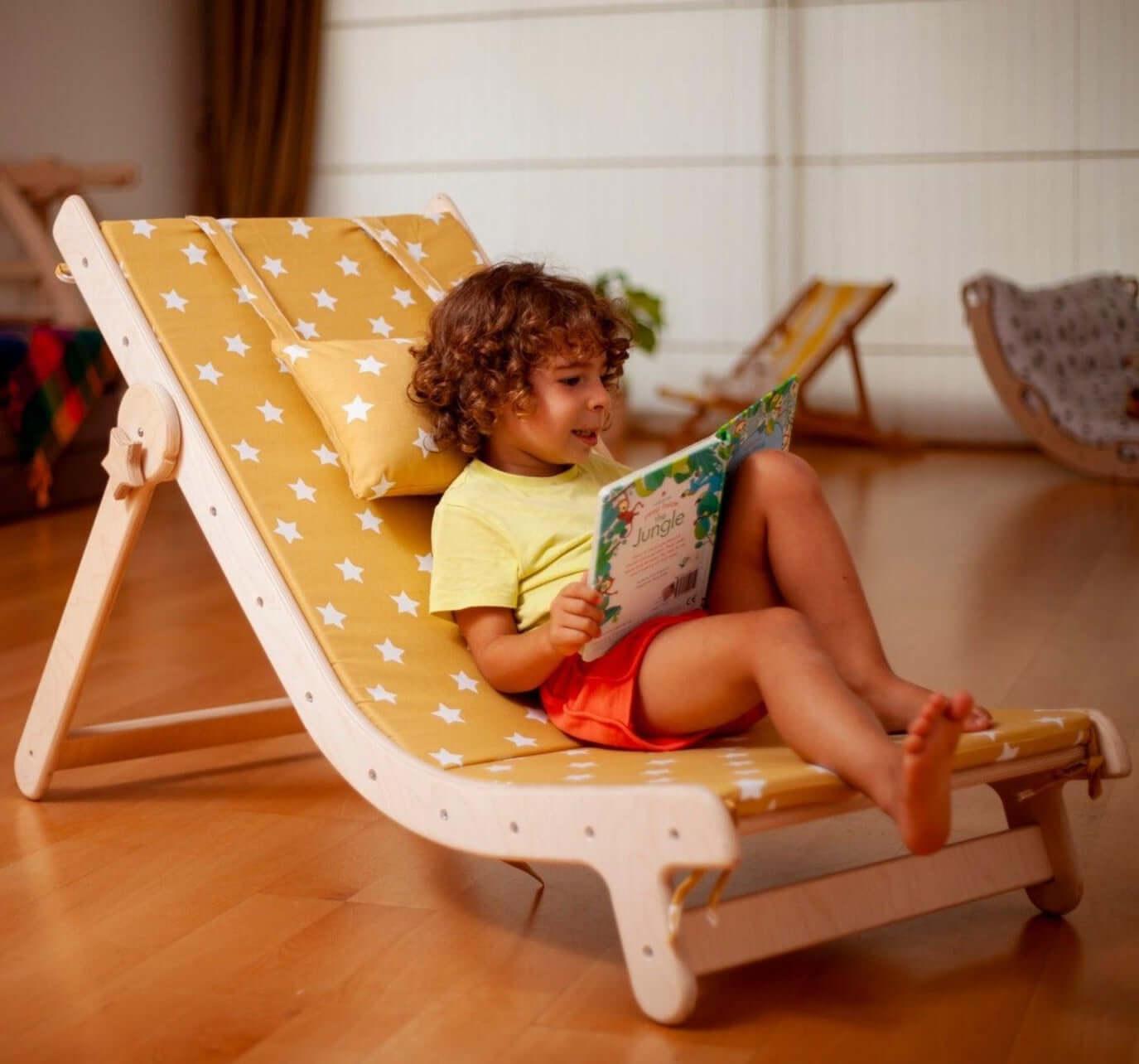 KIDS LOUNGE | Adjustable Lounge Chair with Comfy Pad for Kids - Disselt Designs