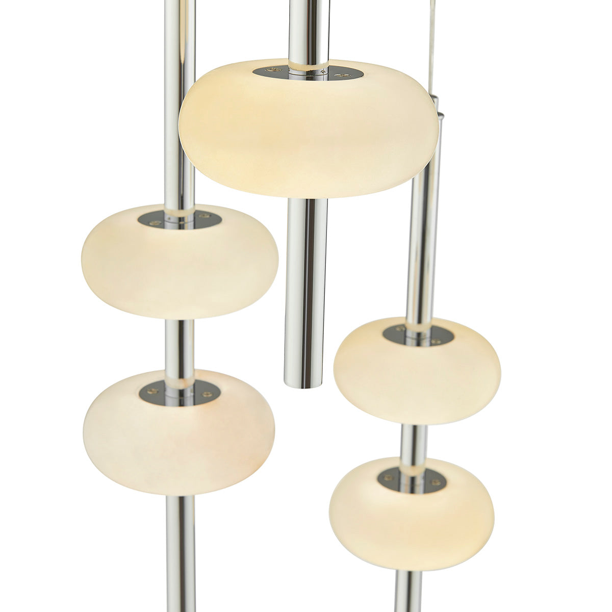 Spanish Alabaster Round Chandelier // Chrome - Disselt Designs