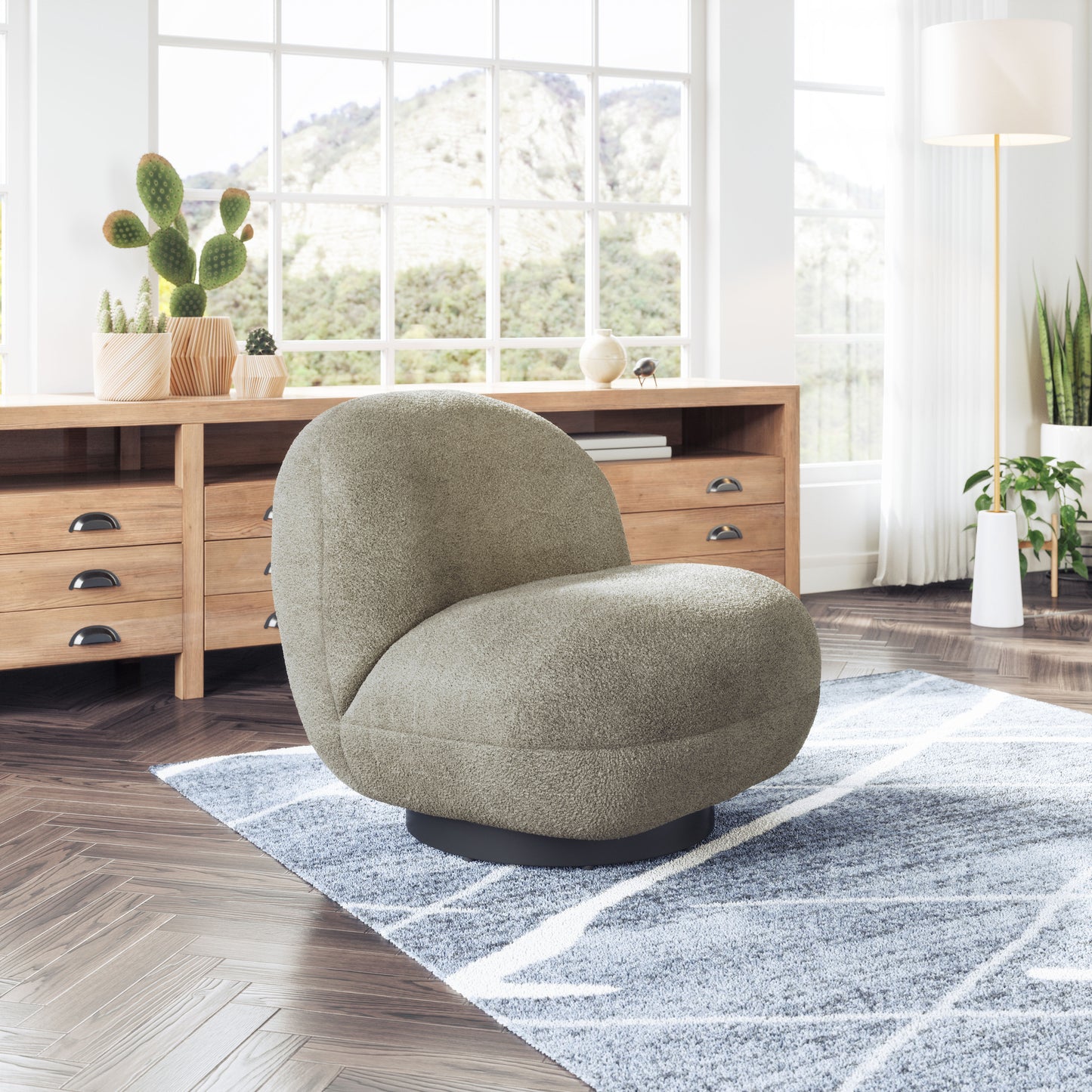 Myanmar Accent Chair Olive Green - Disselt Designs