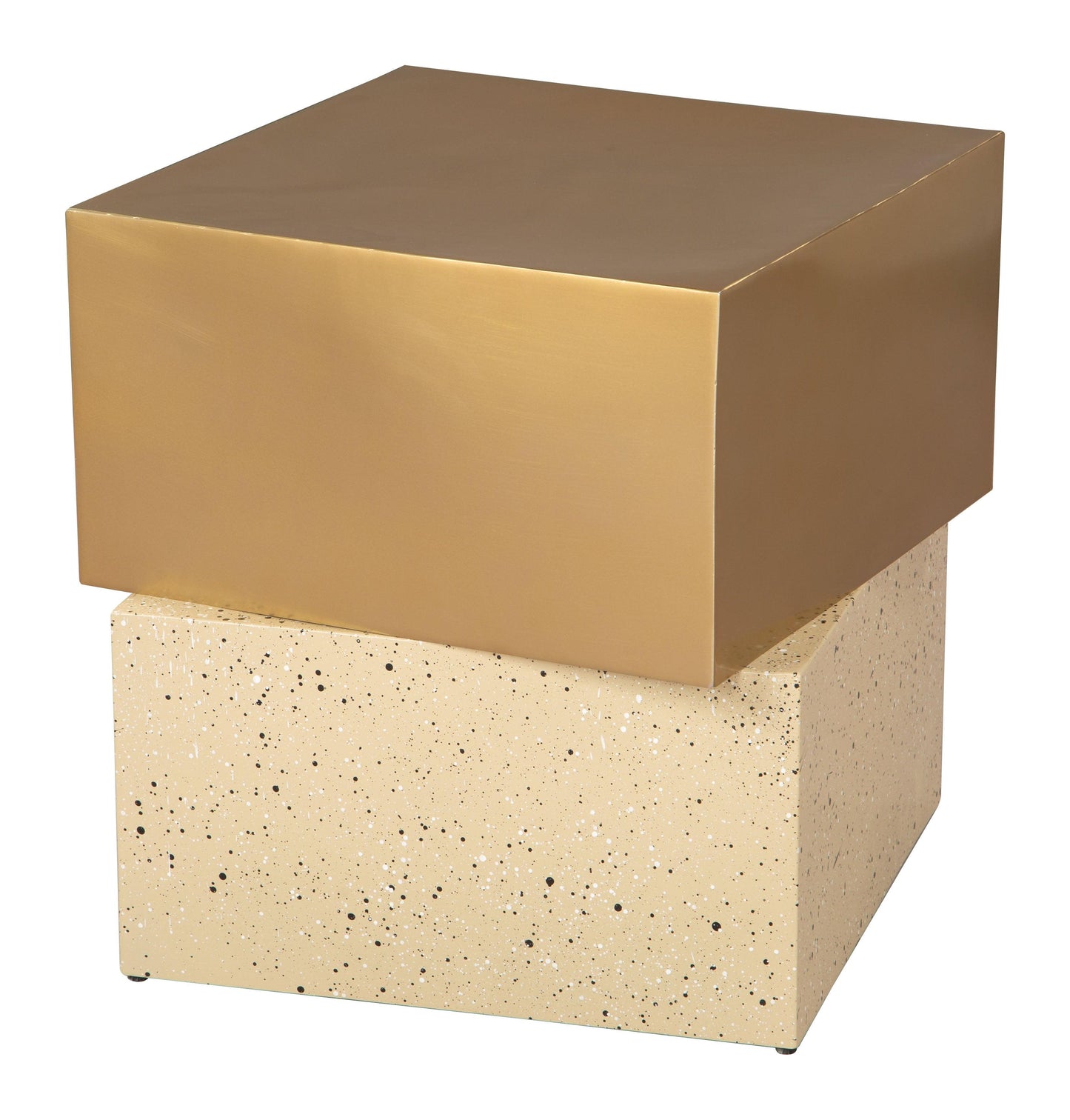 Cinza Side Table Gold & Beige - Disselt Designs