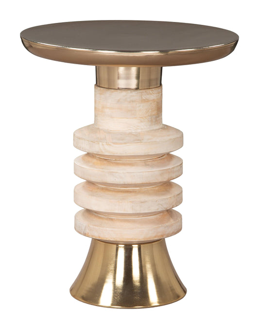 Ringar Side Table Gold & Natural - Disselt Designs