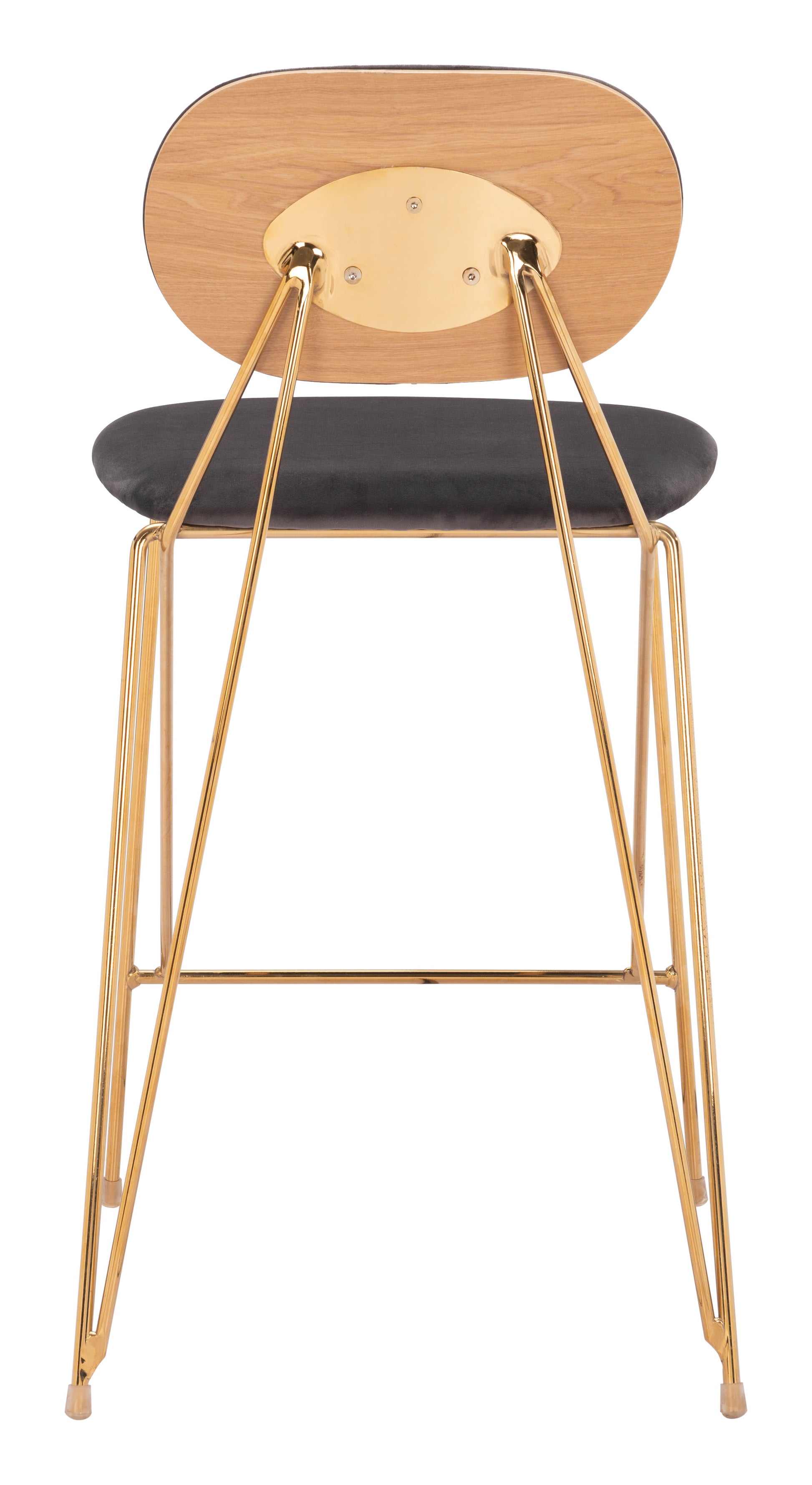 Georges Counter Stool (Set of 2) Gray & Gold - Disselt Designs