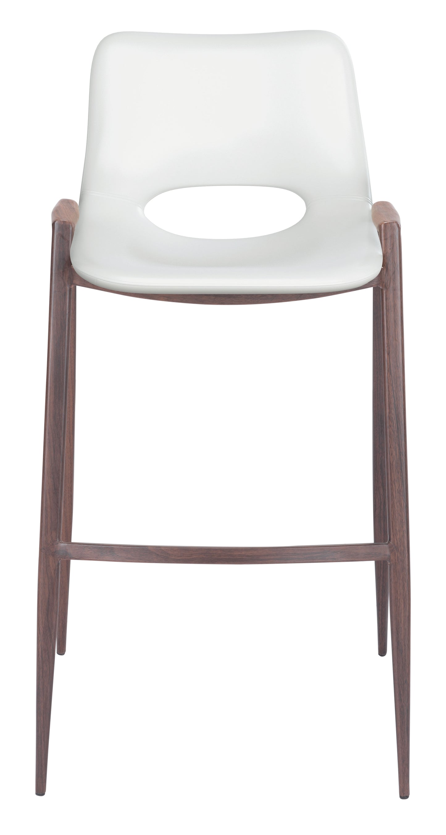 Desi Barstool (Set of 2) White & Walnut - Disselt Designs