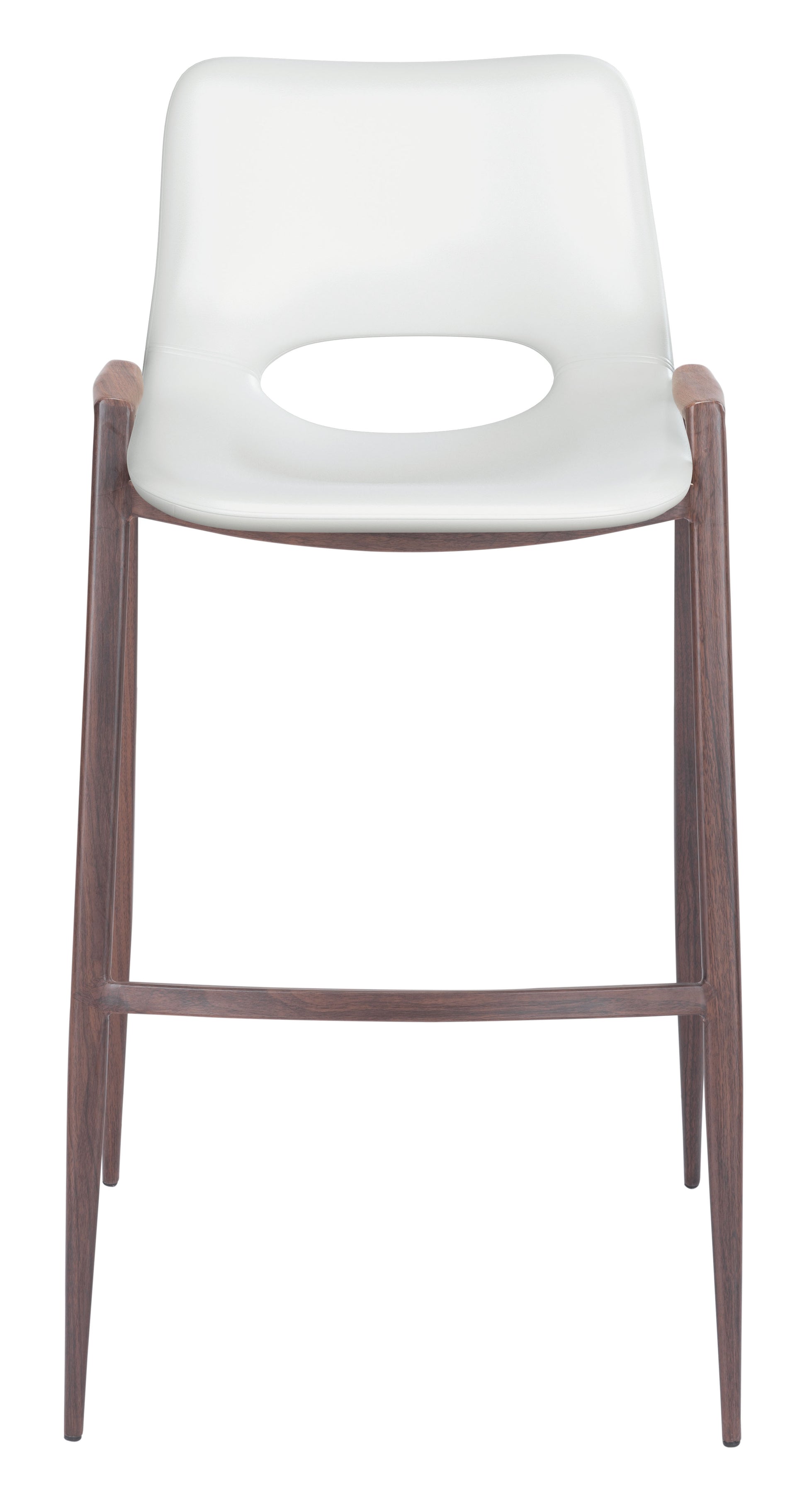 Desi Barstool (Set of 2) White & Walnut - Disselt Designs