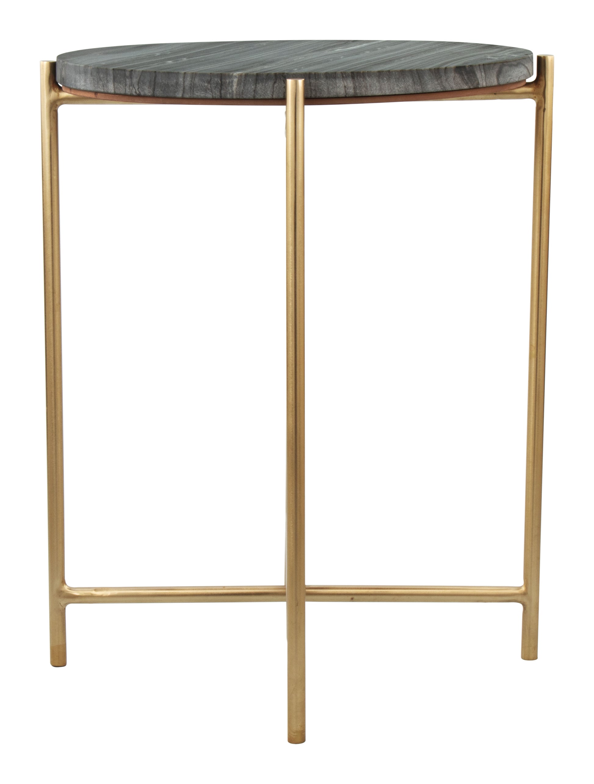 David Side Table Gray & Gold - Disselt Designs