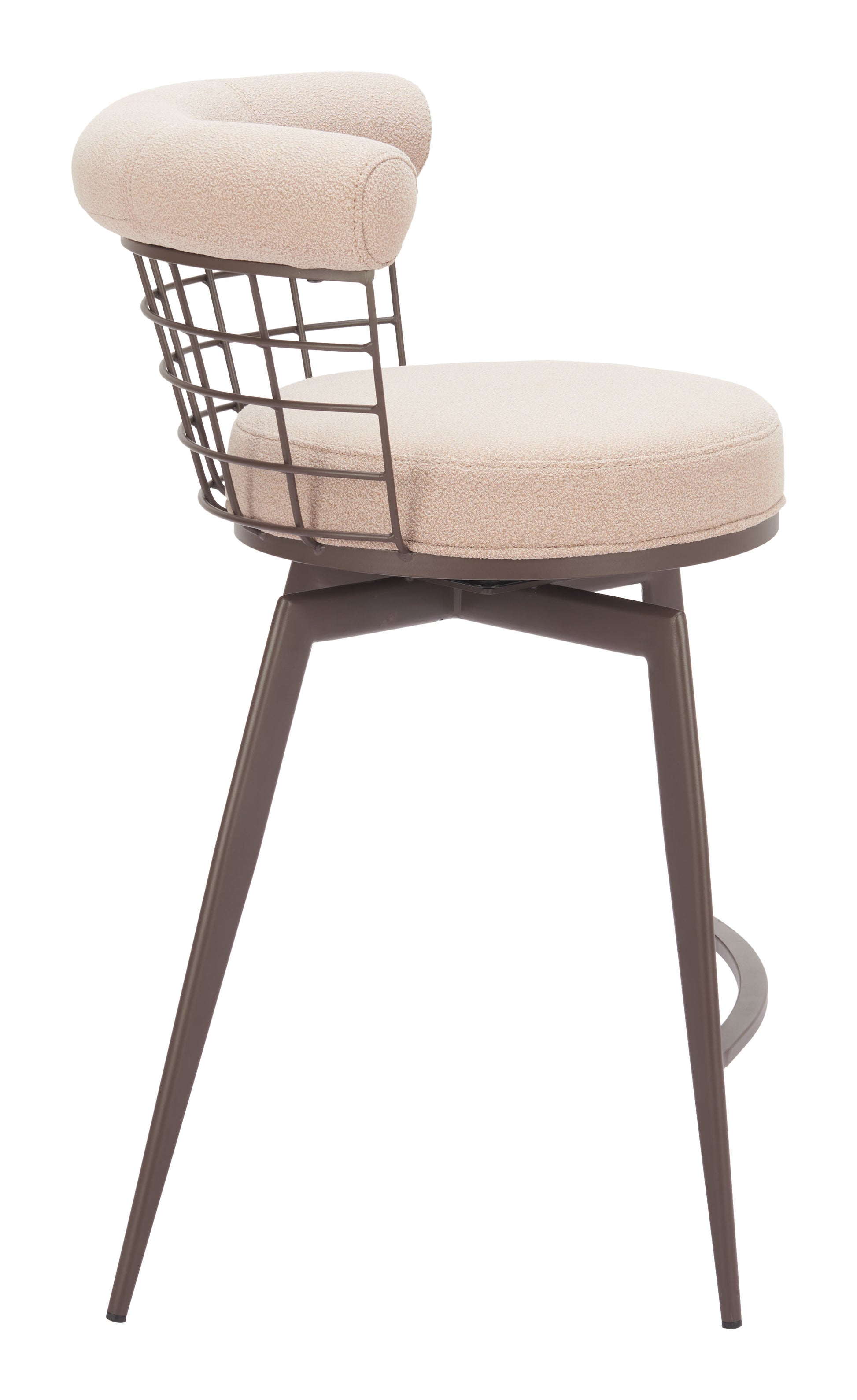 Saku Swivel Counter Stool Beige & Brown - Disselt Designs